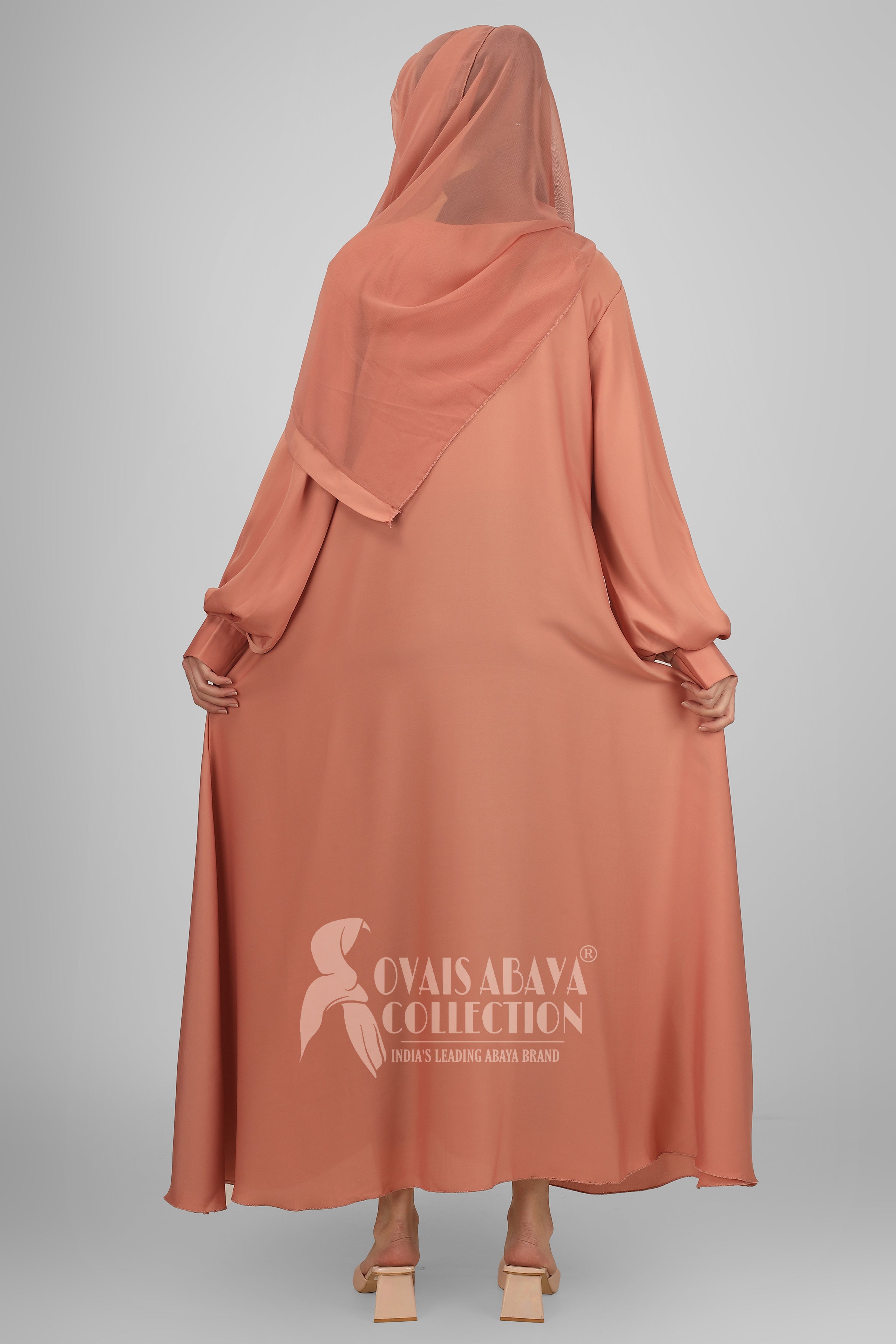 Daily Wear Buttons Abaya ( PEACH )