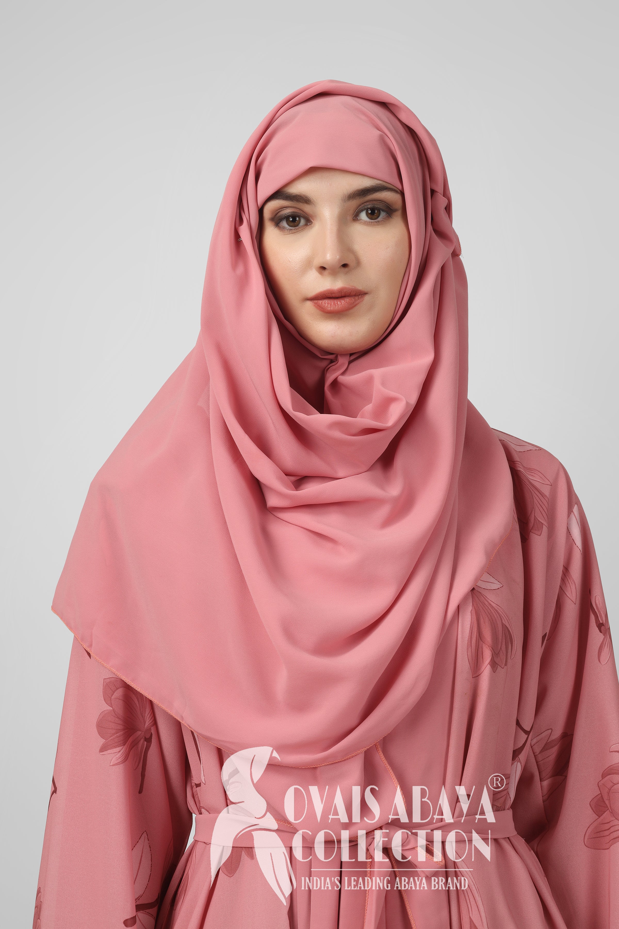 Marhaba Double Shrugs Tai dye Abaya SHADE 2 PINK ( New - Launch )