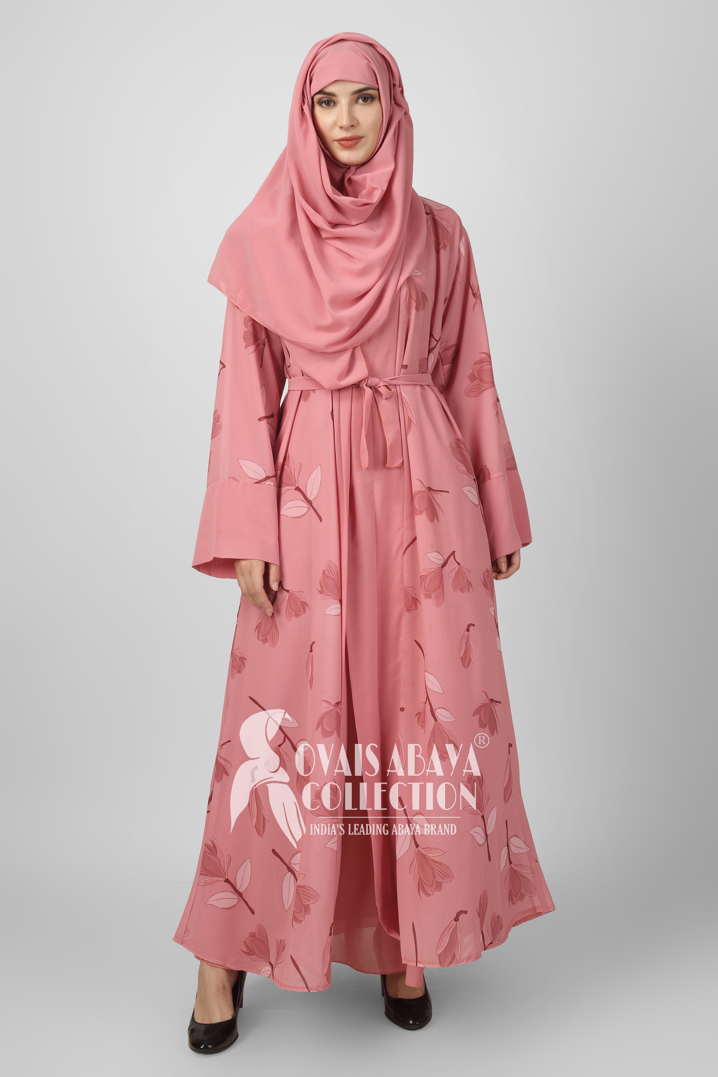 Marhaba Double Shrugs Tai dye Abaya SHADE 2 PINK ( New - Launch )