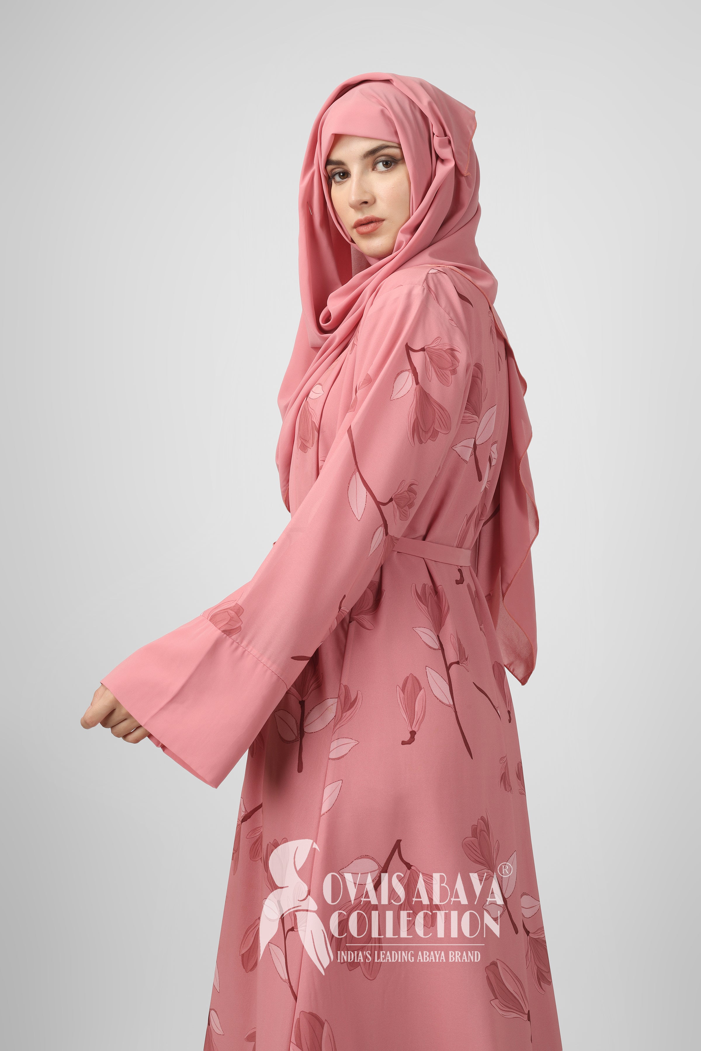 Marhaba Double Shrugs Tai dye Abaya SHADE 2 PINK ( New - Launch )