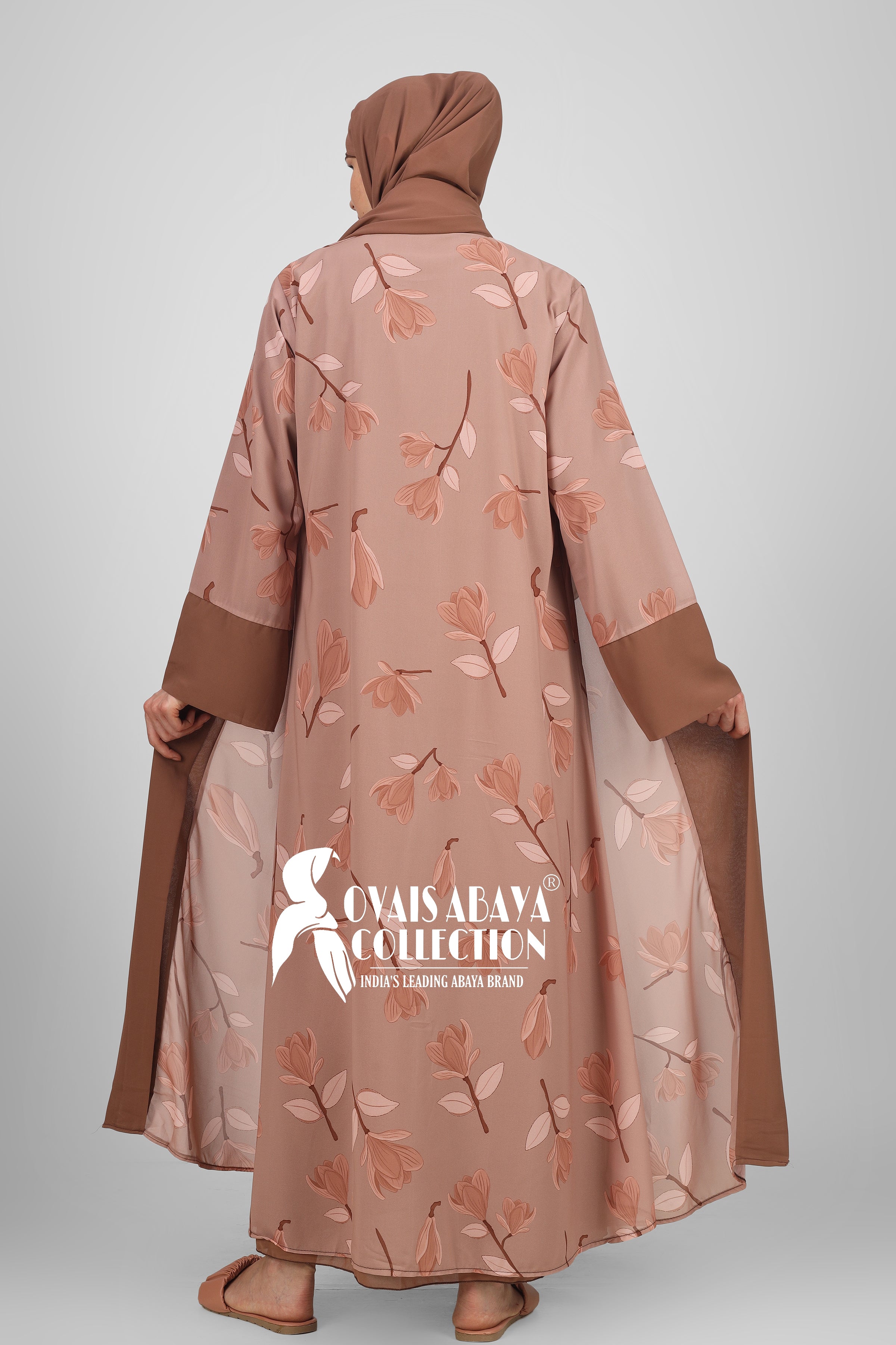 Marhaba Double Shrugs Tai dye Abaya ROSE GOLD ( New - Launch )