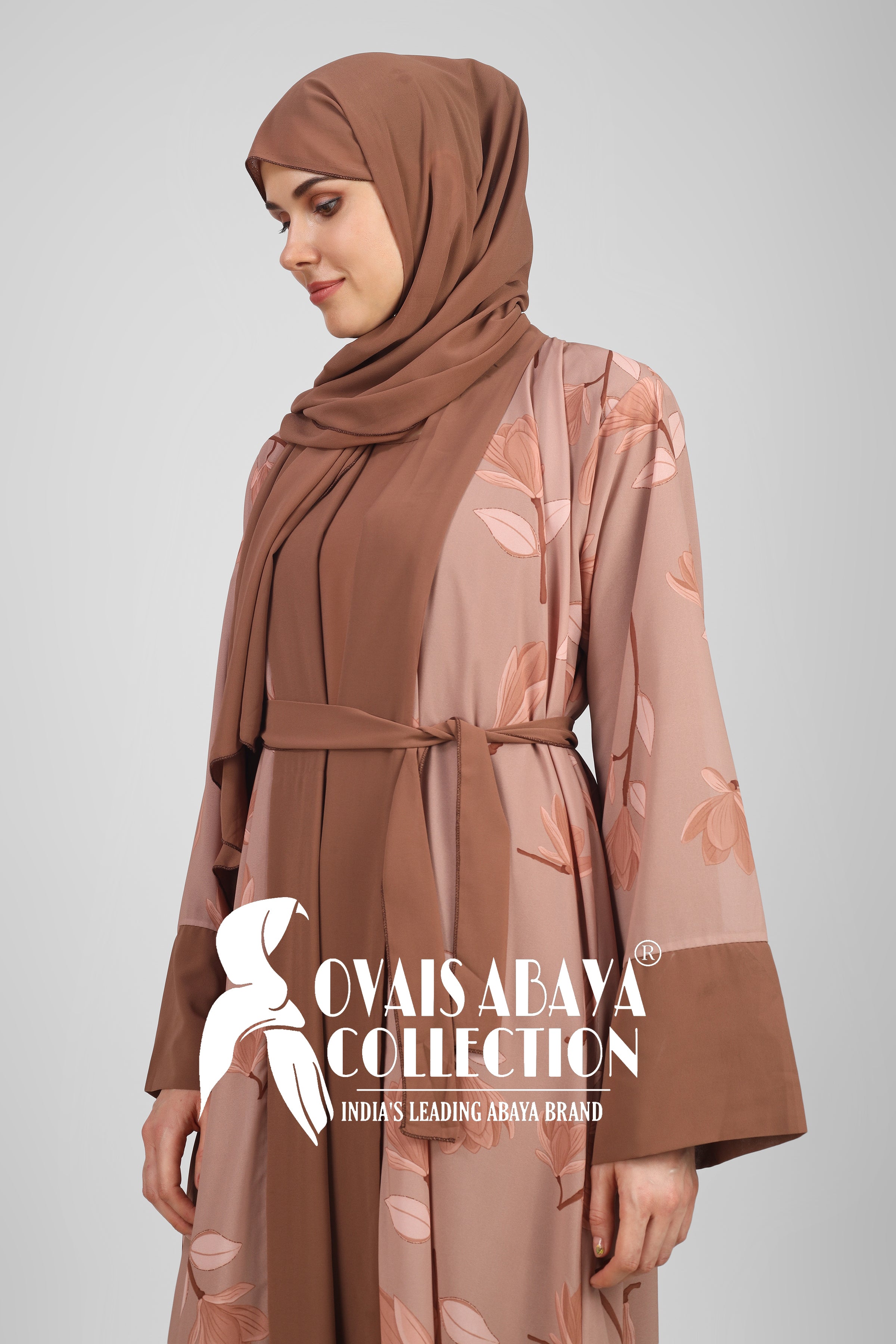 Marhaba Double Shrugs Tai dye Abaya ROSE GOLD ( New - Launch )