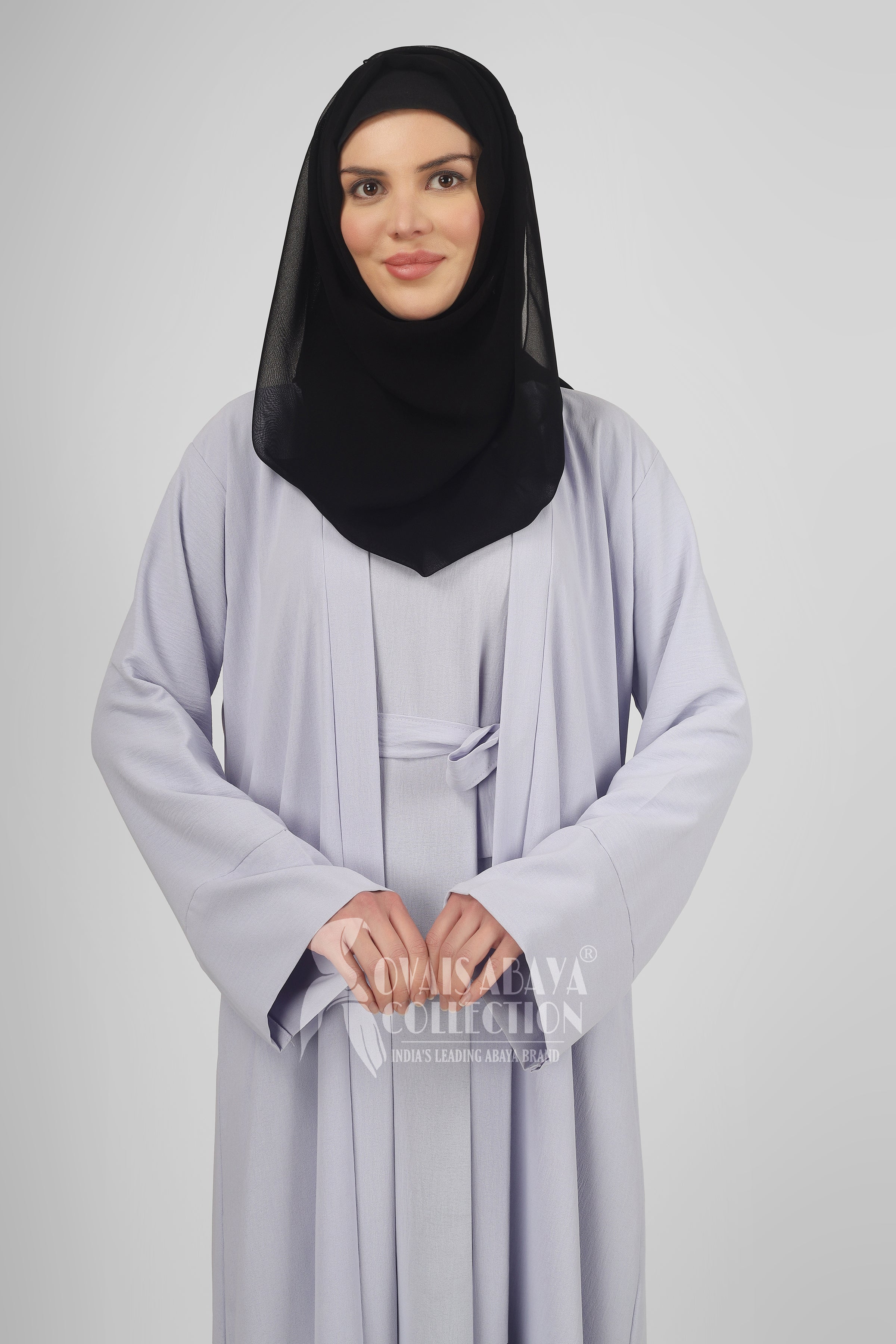 Original Dubai Crush Double Shrugs Abaya LIL LAVENDER ( Limited - Stock )