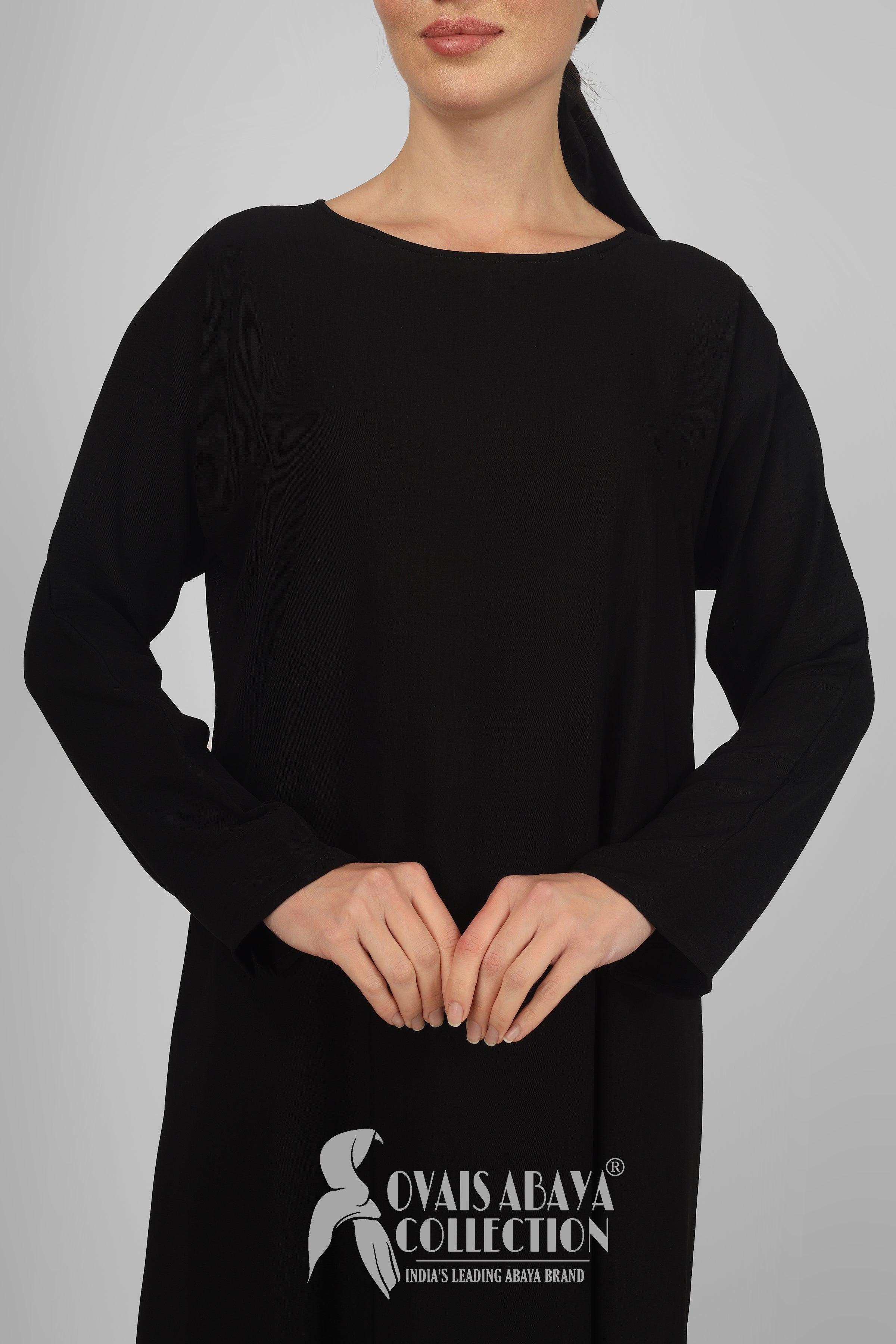 Original Dubai Crush Double Shrugs Abaya BLACK ( Limited - Stock )