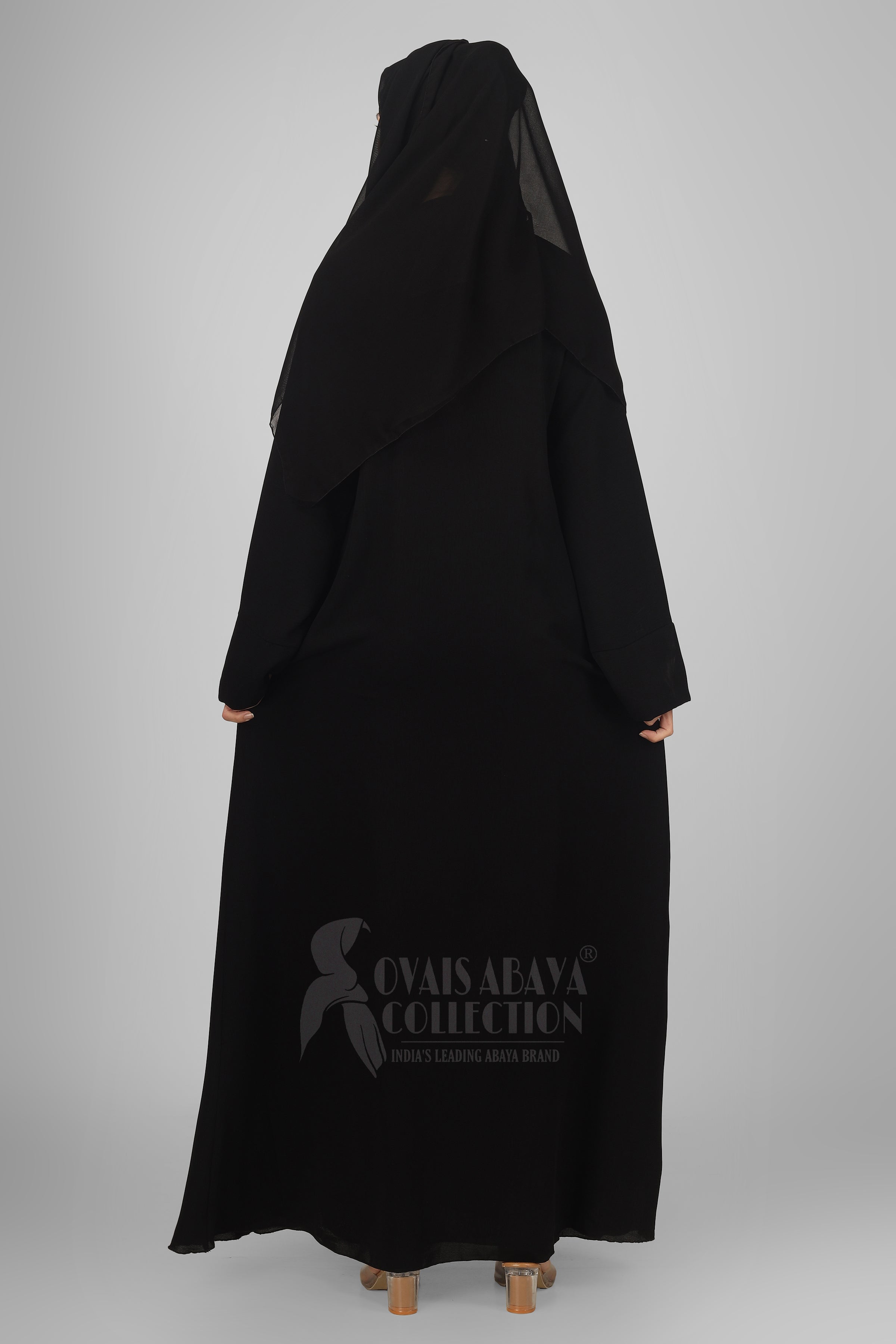 Original Dubai Crush Double Shrugs Abaya BLACK ( Limited - Stock )