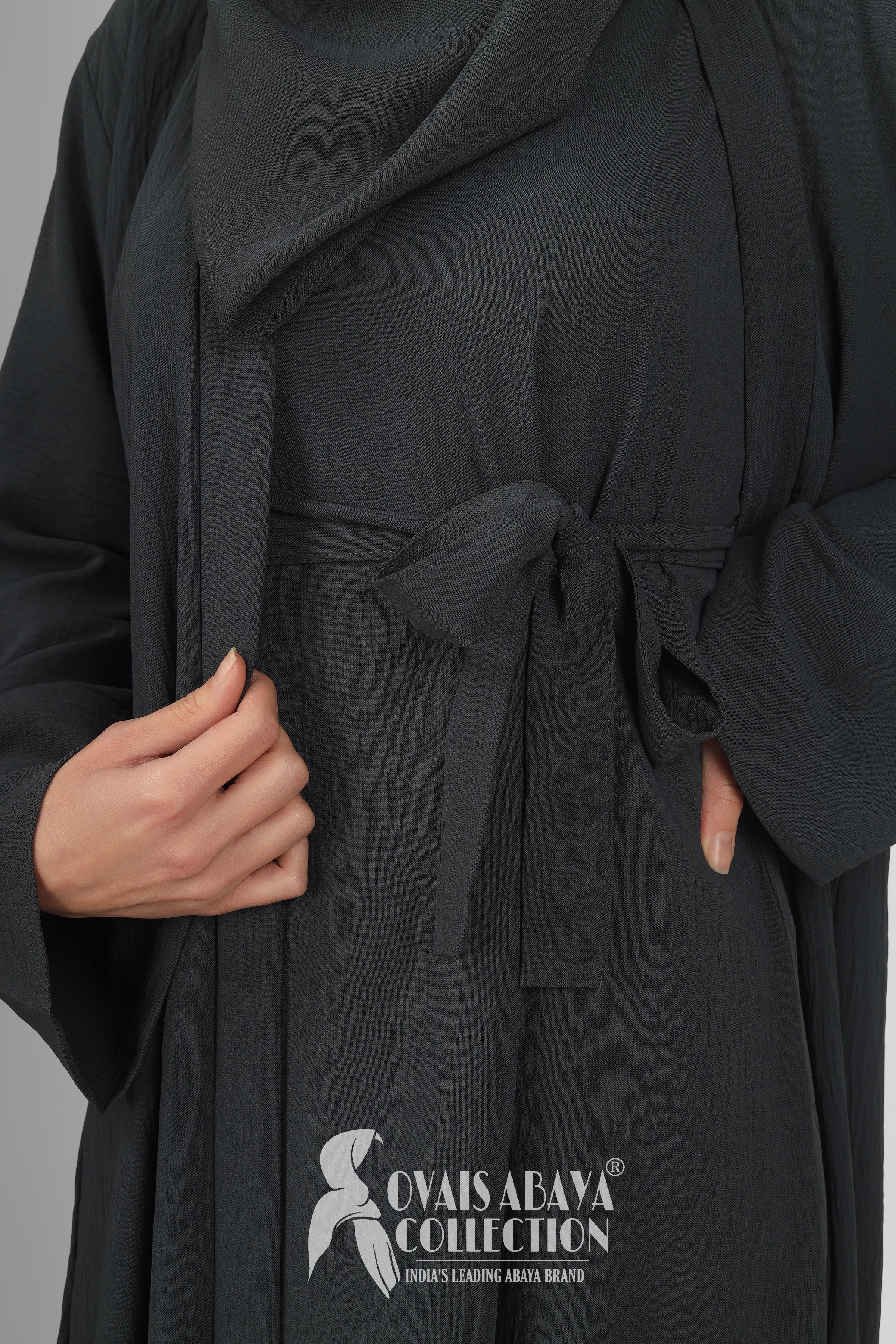 Original Dubai Crush Double Shrugs Abaya DD GRAY ( Limited - Stock )