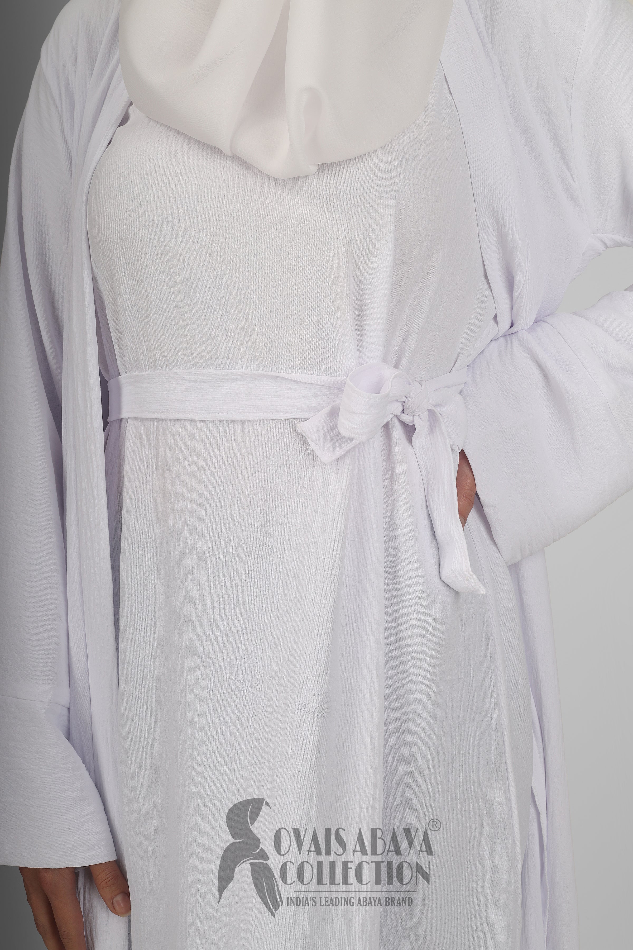 Original Dubai Crush Double Shrugs Abaya MILK WHITE ( Limited - Stock )