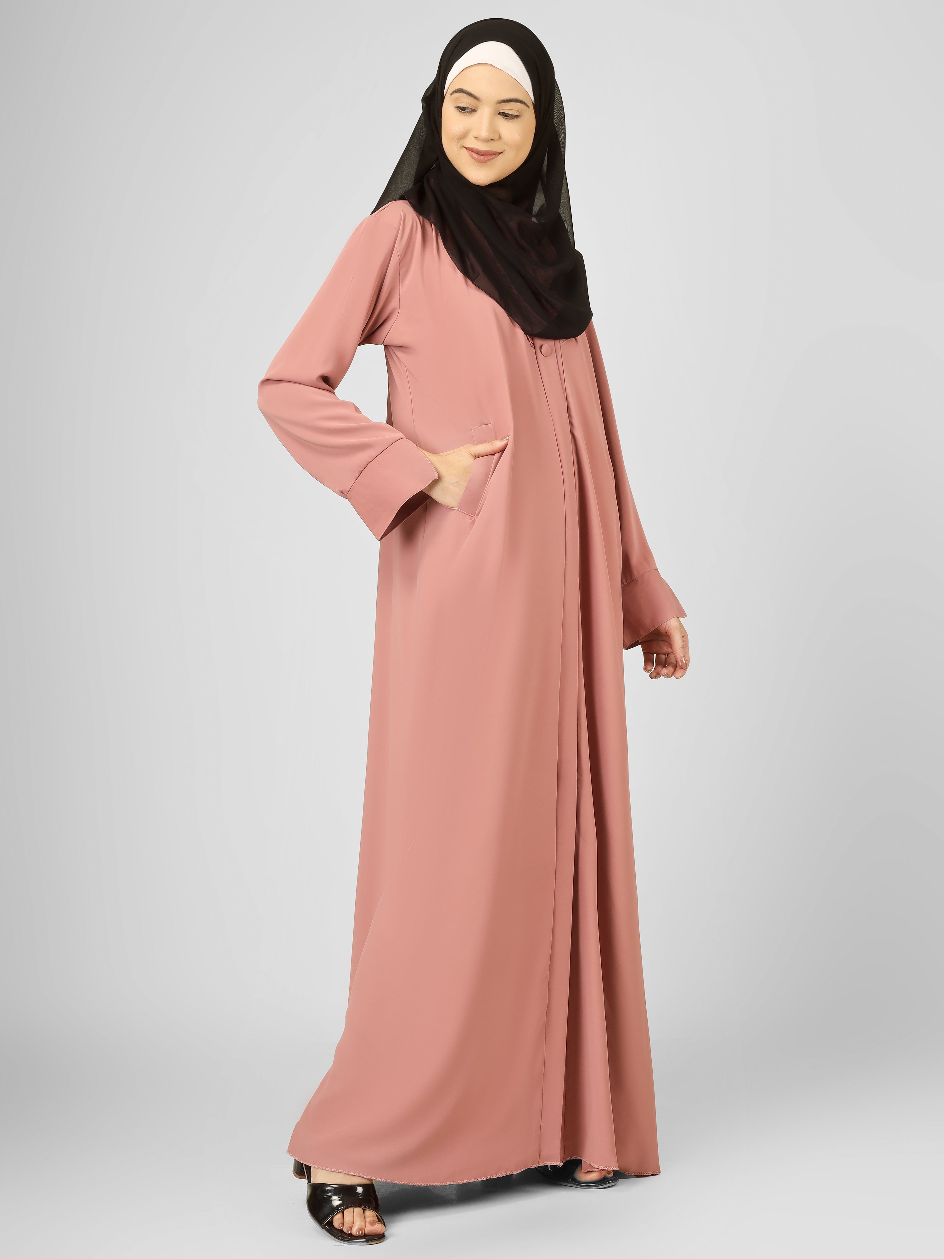 AYLA POCKET ABAYA | FLAMINGO