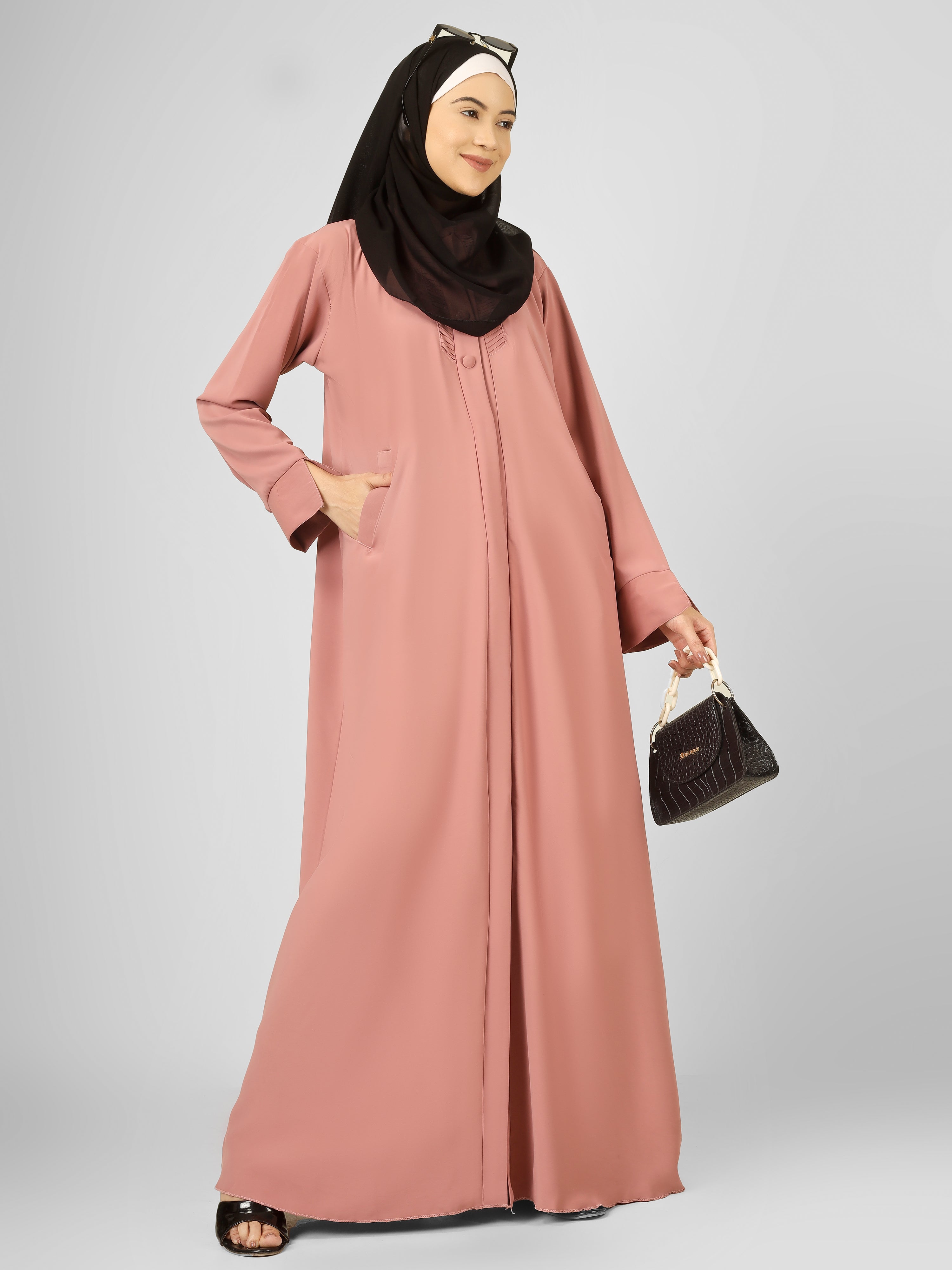 AYLA POCKET ABAYA | FLAMINGO