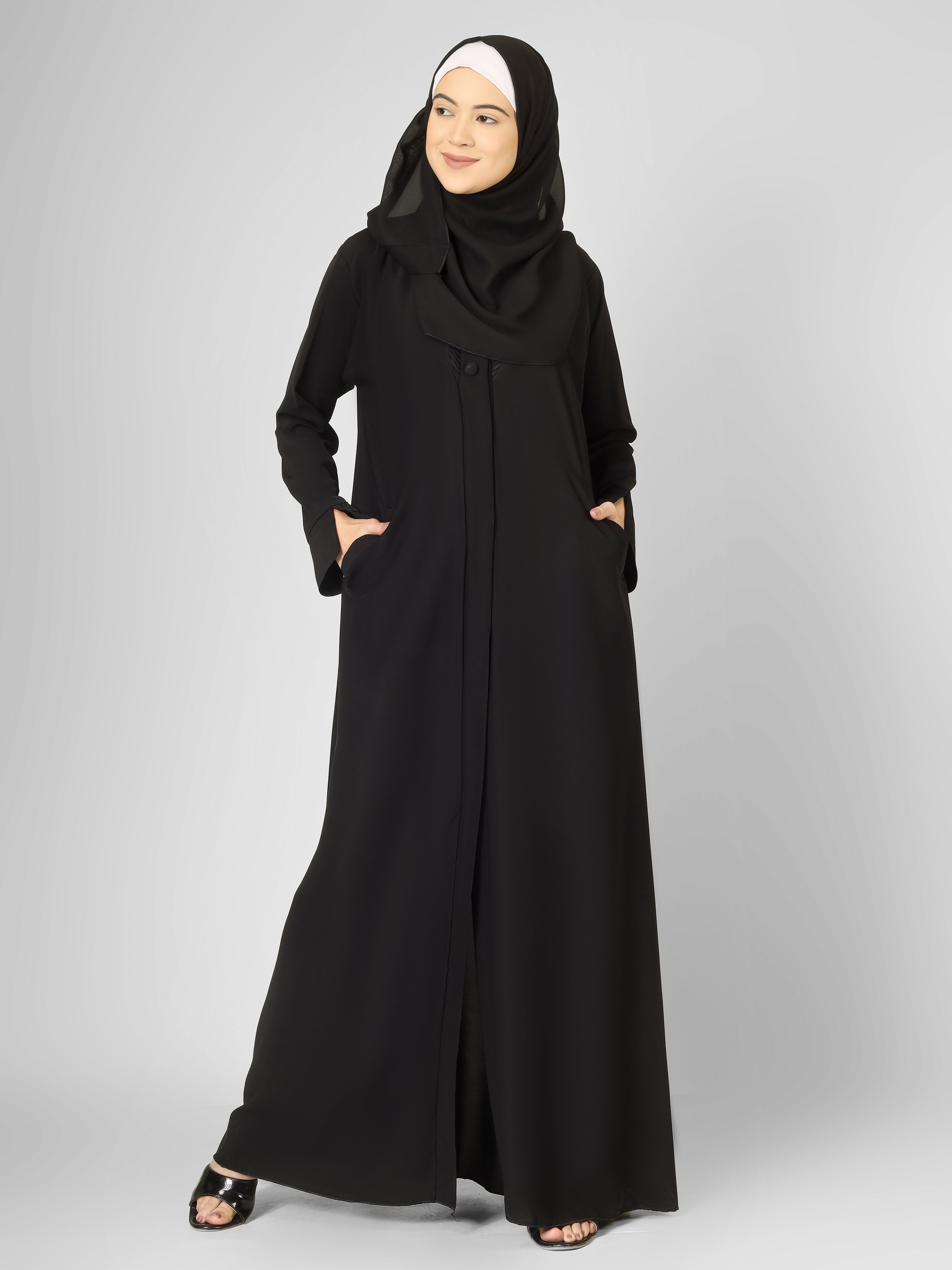 AYLA POCKET ABAYA | BLACK
