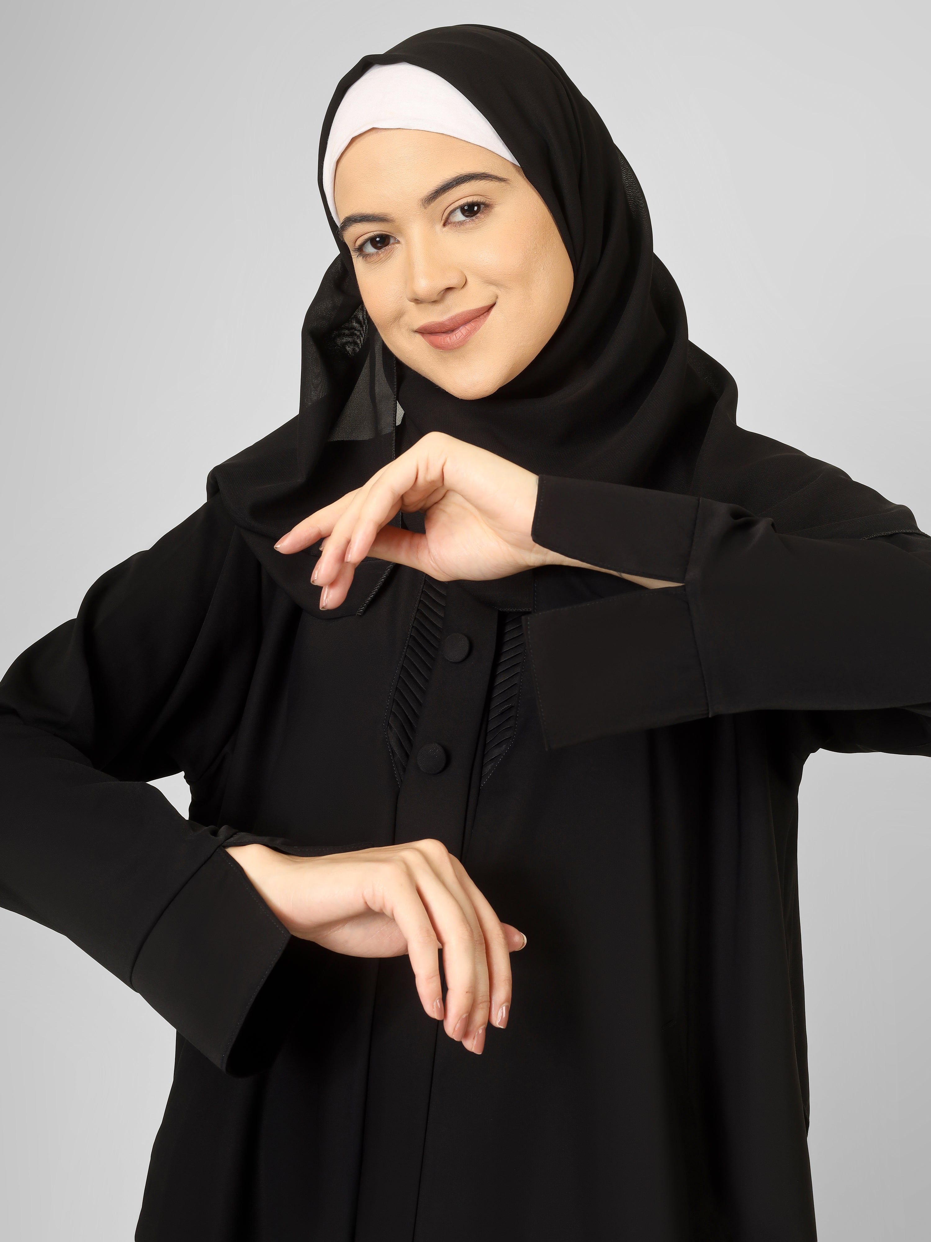 AYLA POCKET ABAYA | BLACK