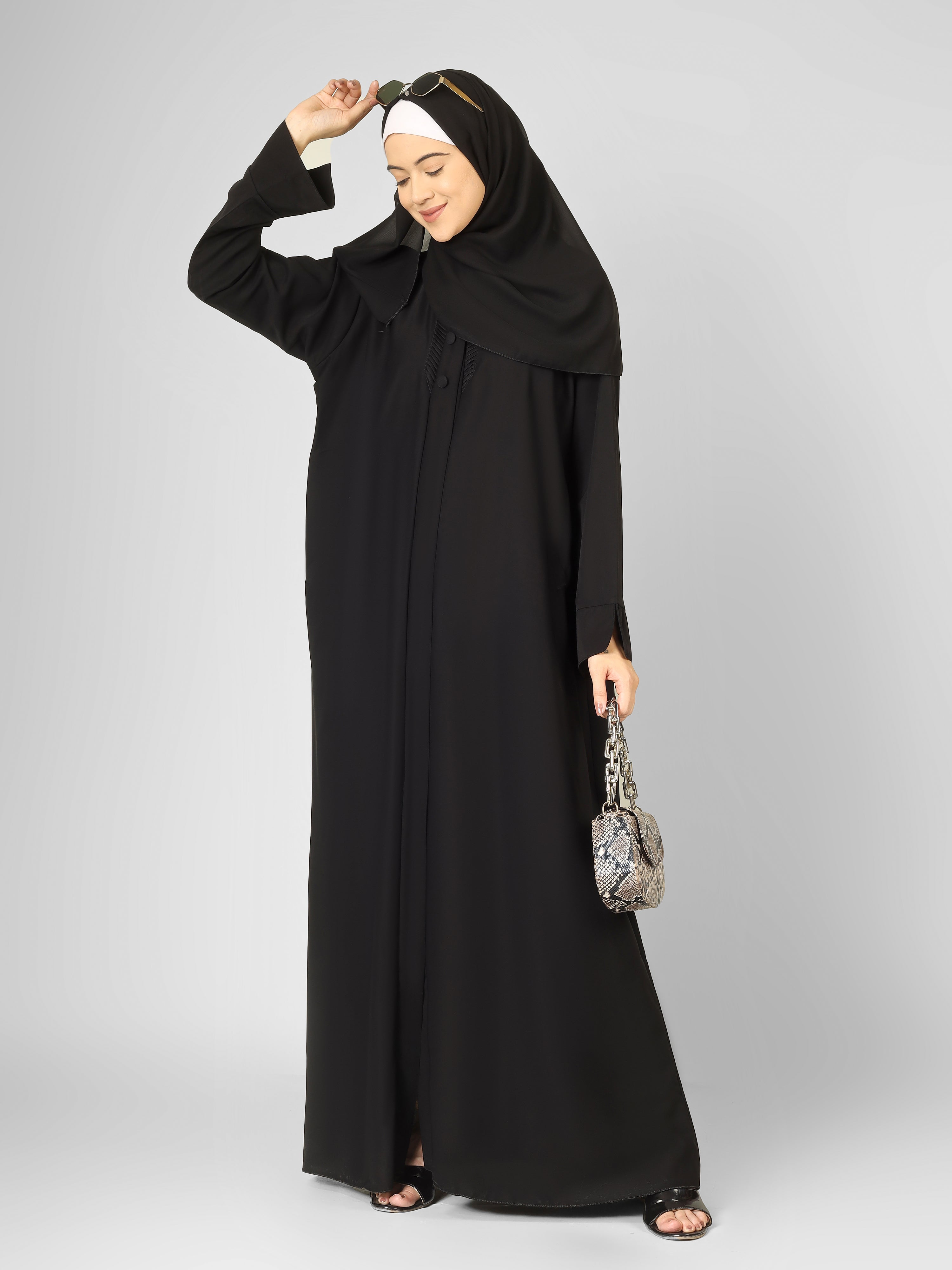 AYLA POCKET ABAYA | BLACK