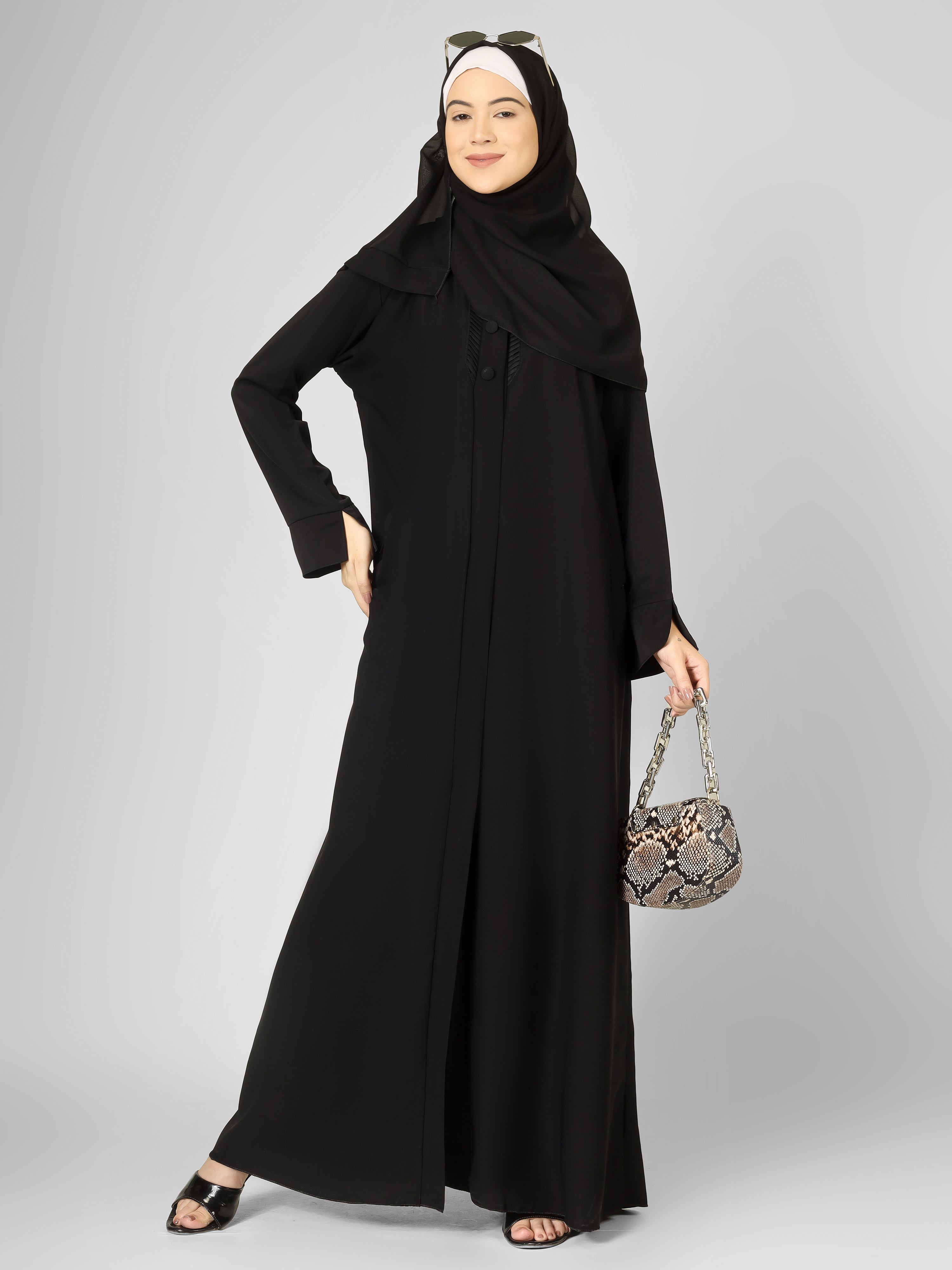 AYLA POCKET ABAYA | BLACK