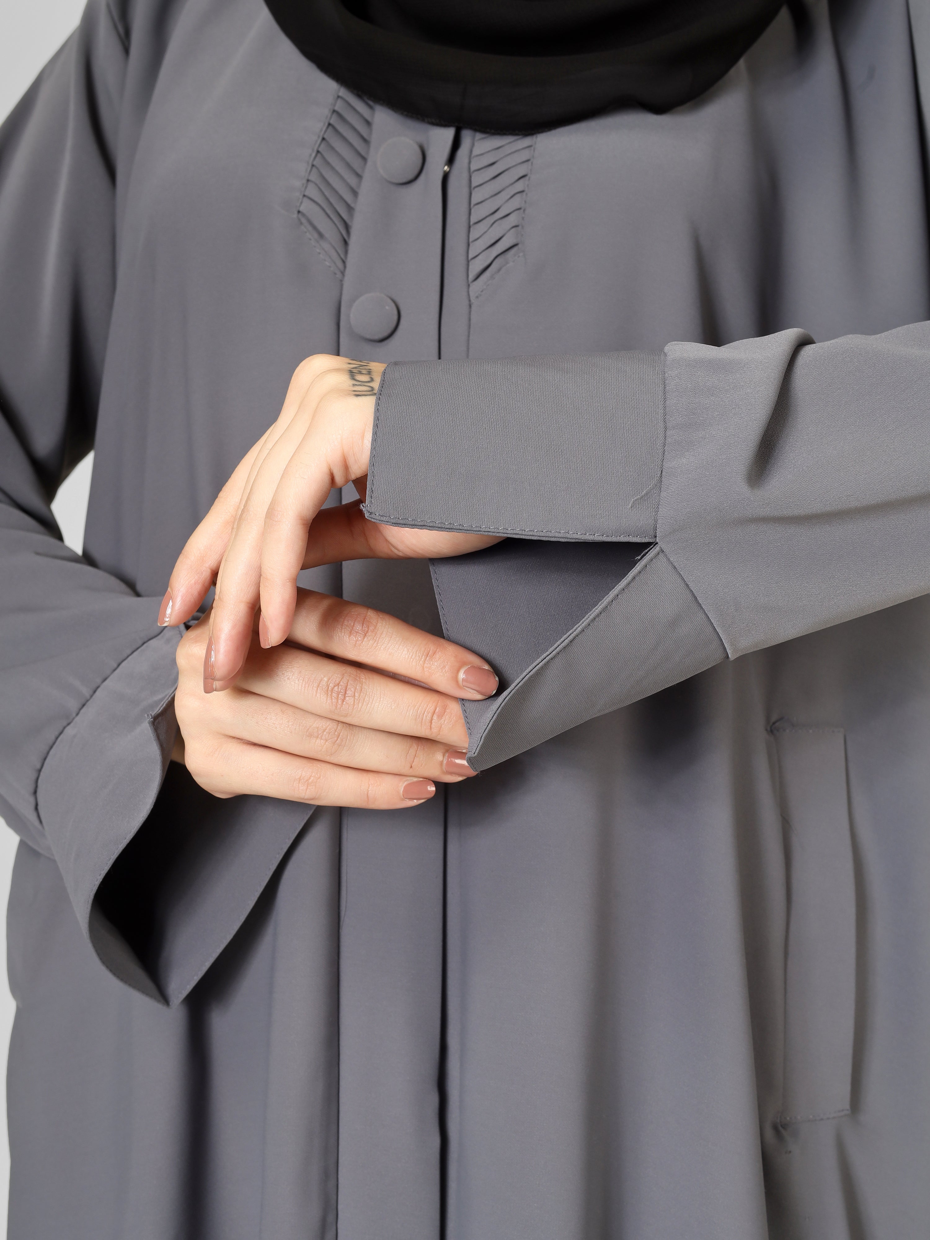 AYLA POCKET ABAYA | GRAY