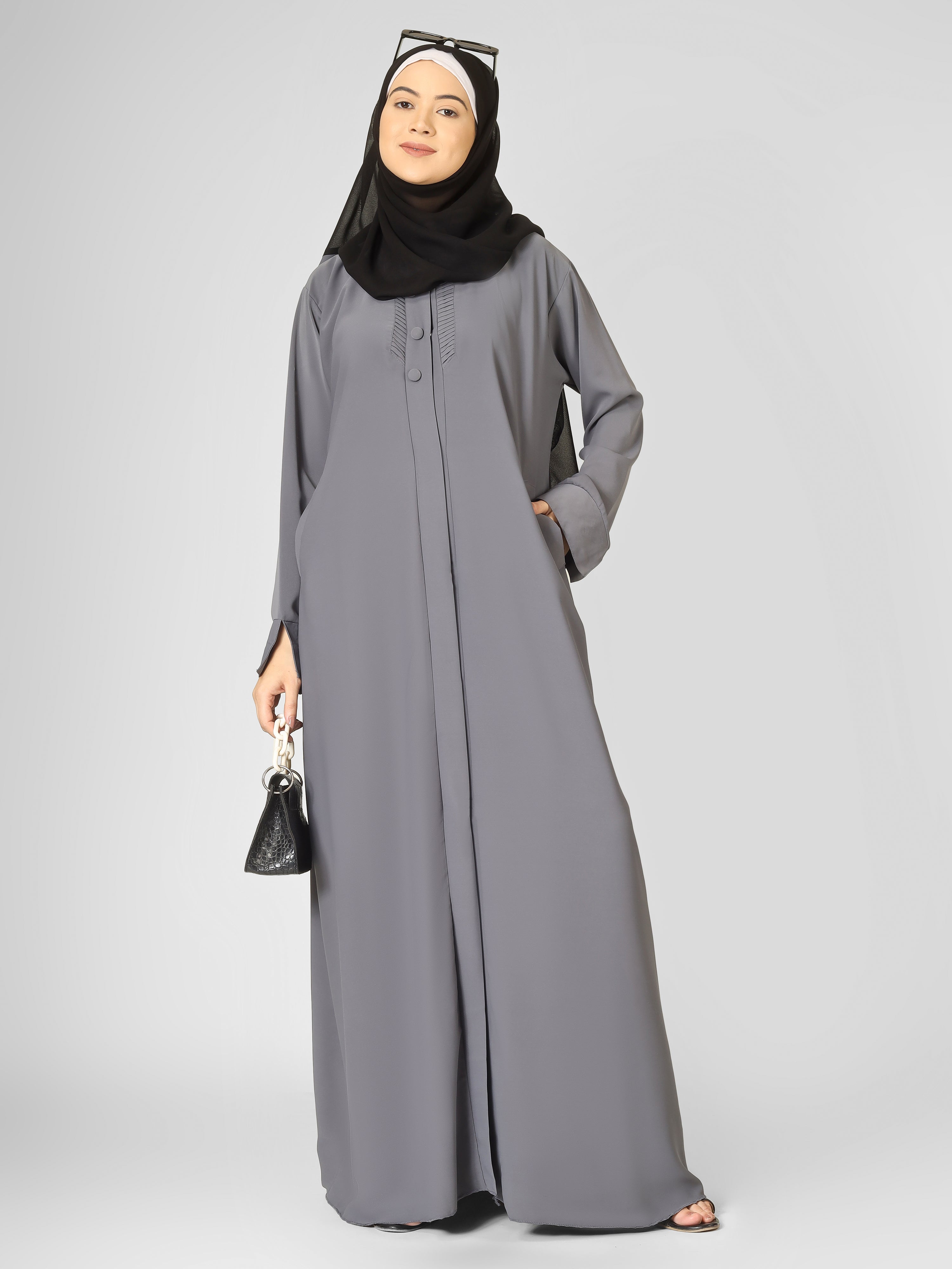 AYLA POCKET ABAYA | GRAY