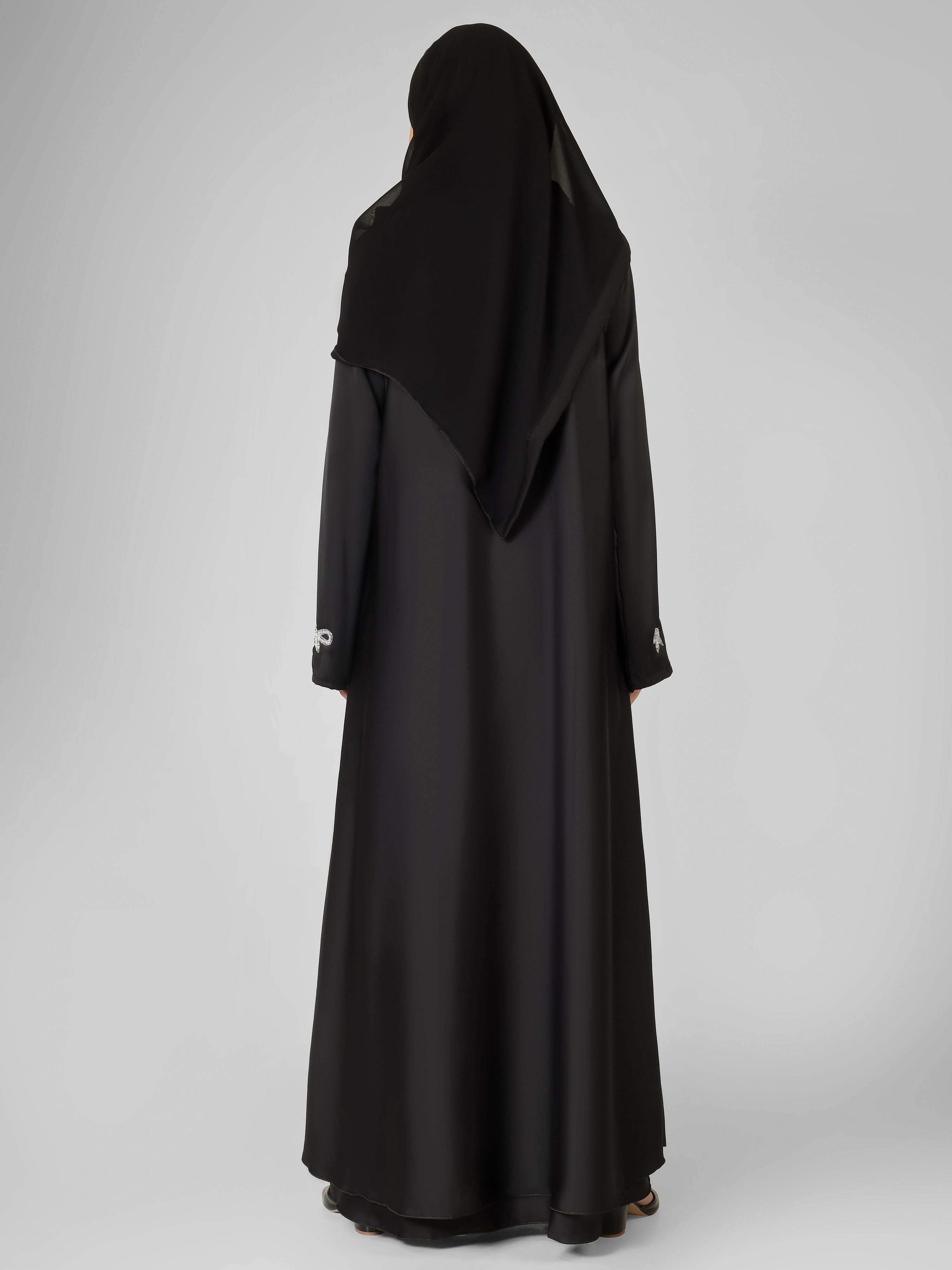 REHBAR DOUBLE SHRUG ABAYA | BLACK