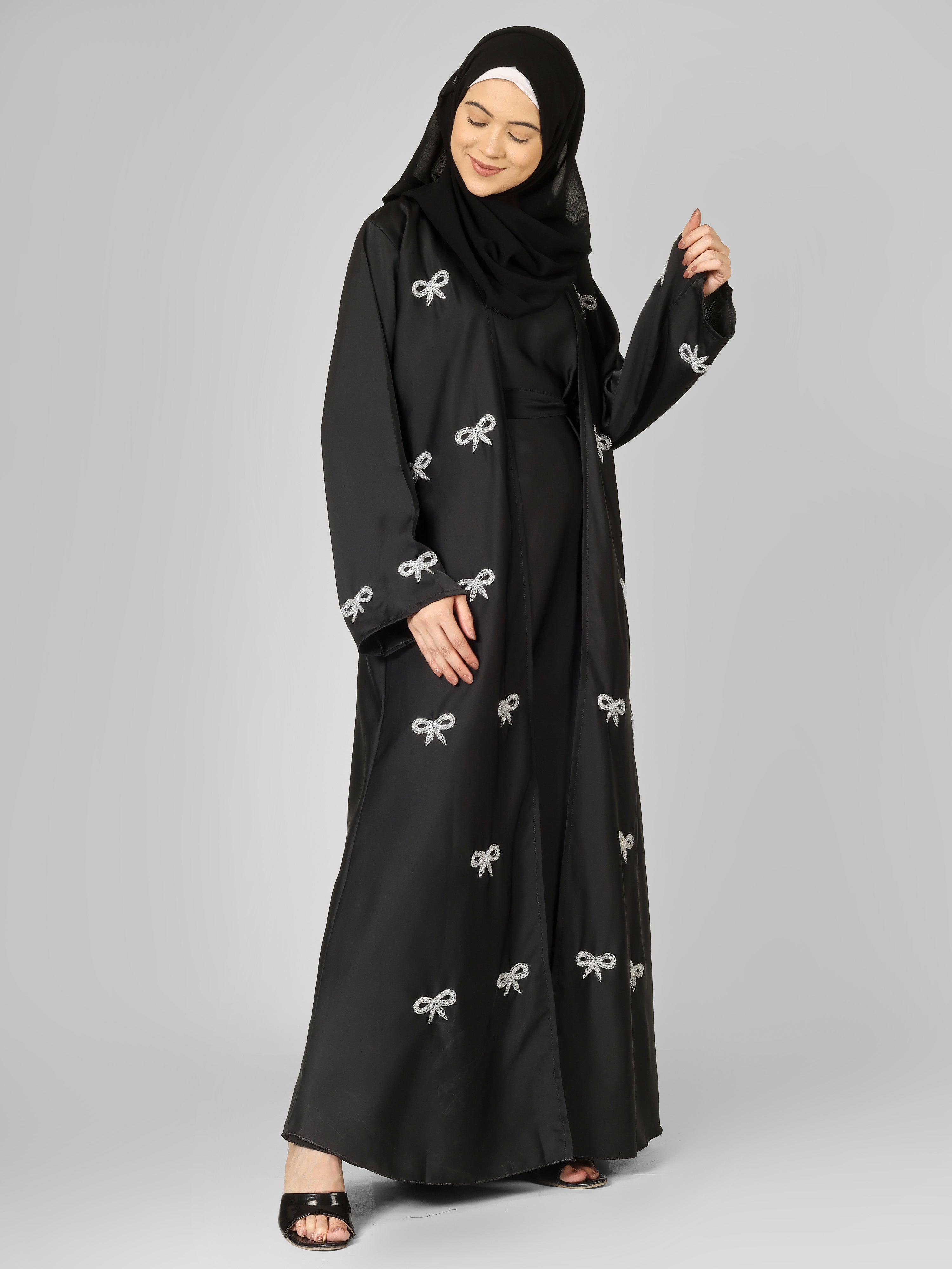 REHBAR DOUBLE SHRUG ABAYA | BLACK