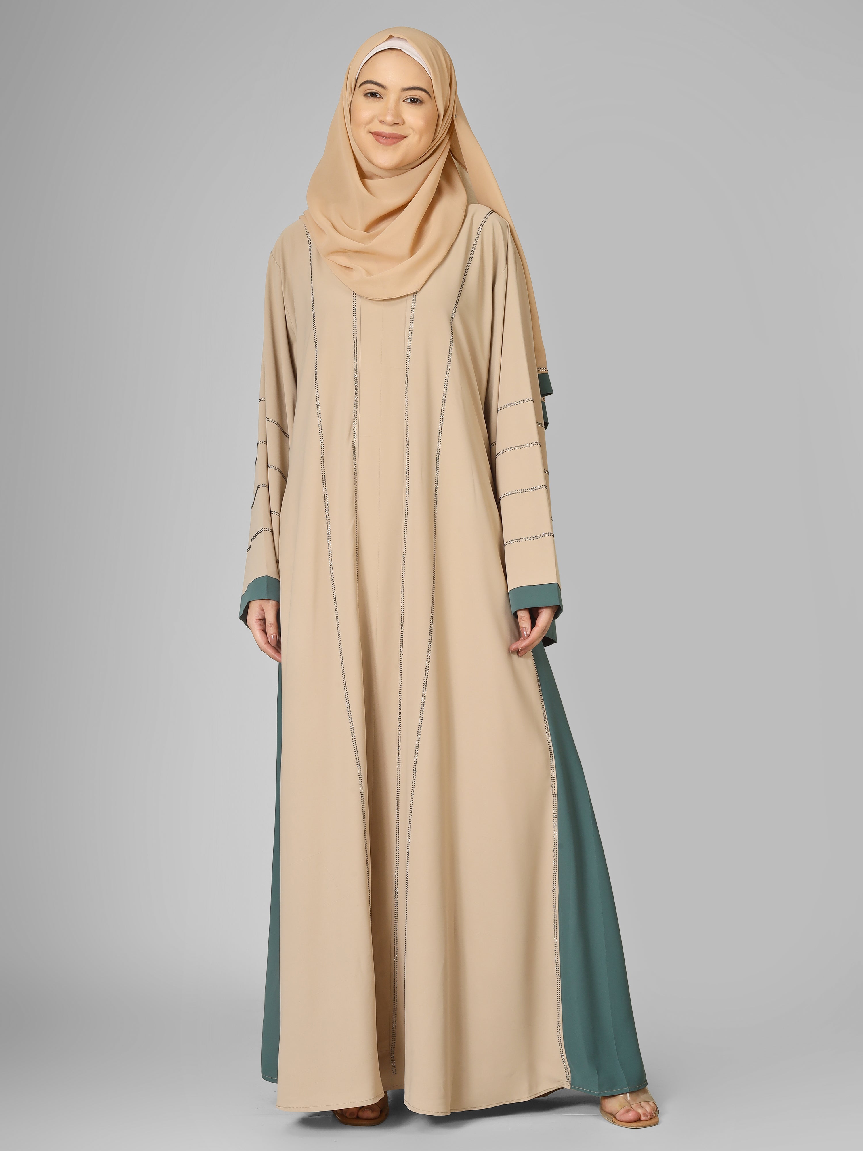 AL-ALINA FULLY CLOSED ABAYA | NUDE