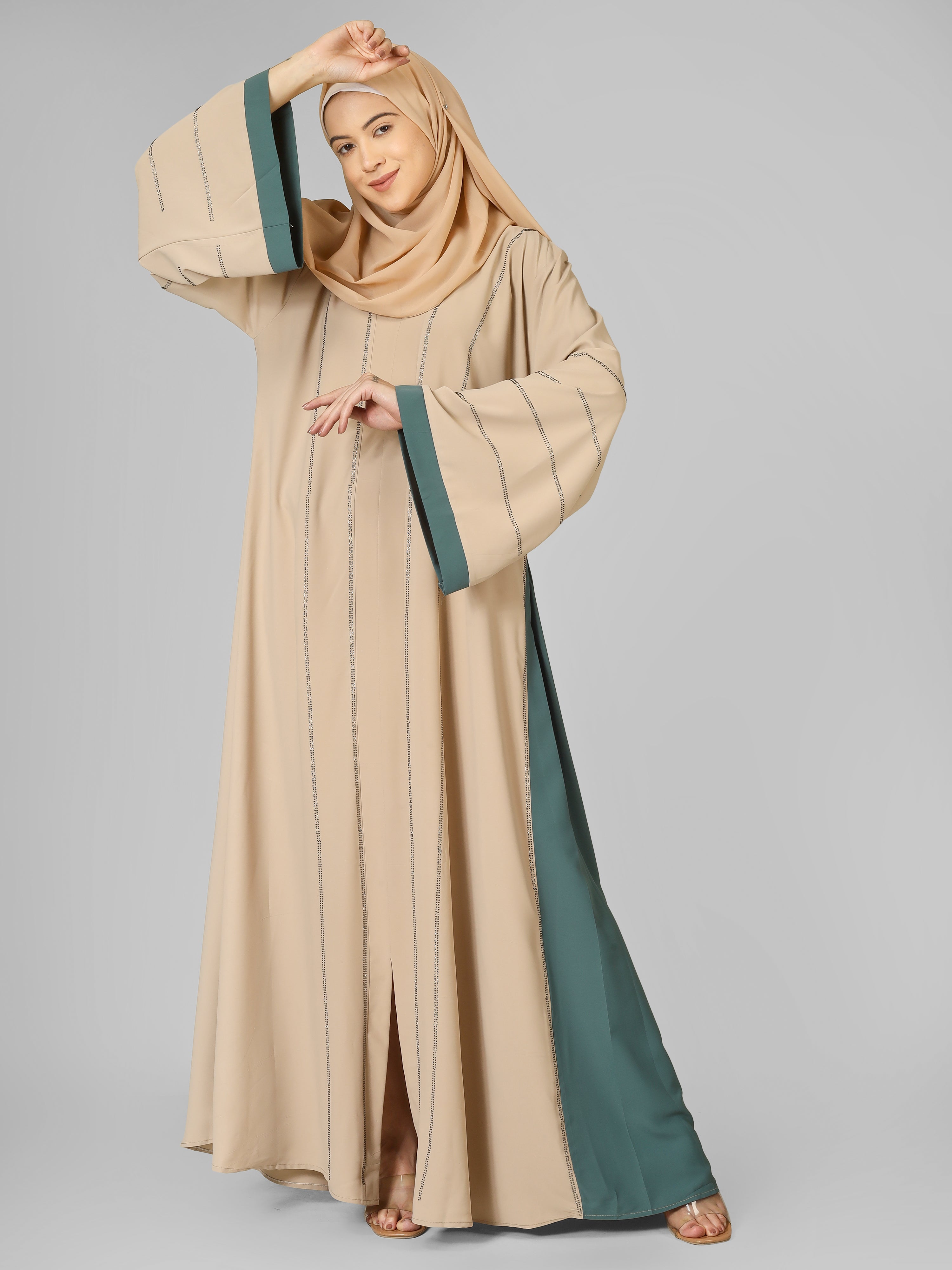 AL-ALINA FULLY CLOSED ABAYA | NUDE