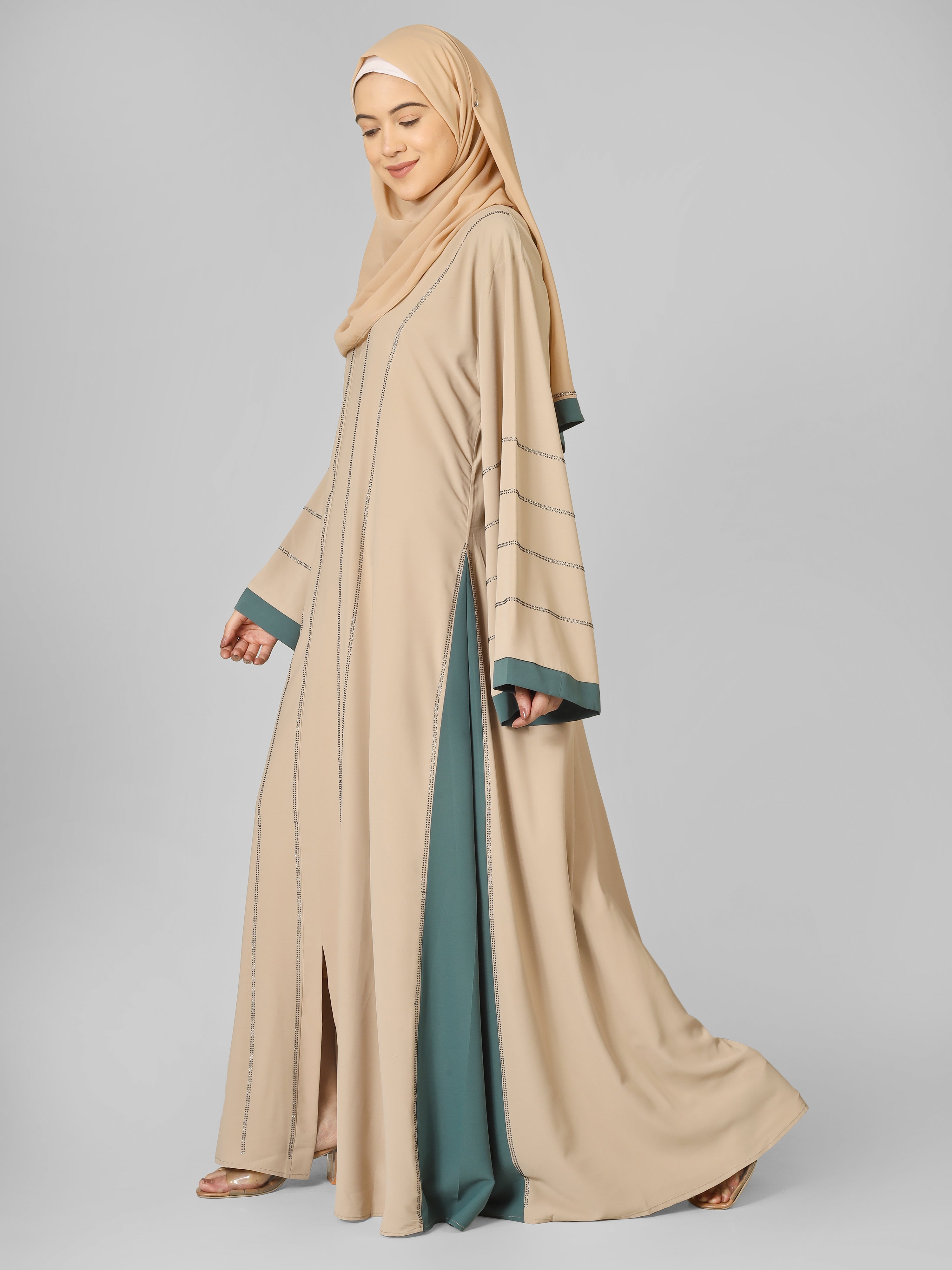 AL-ALINA FULLY CLOSED ABAYA | NUDE