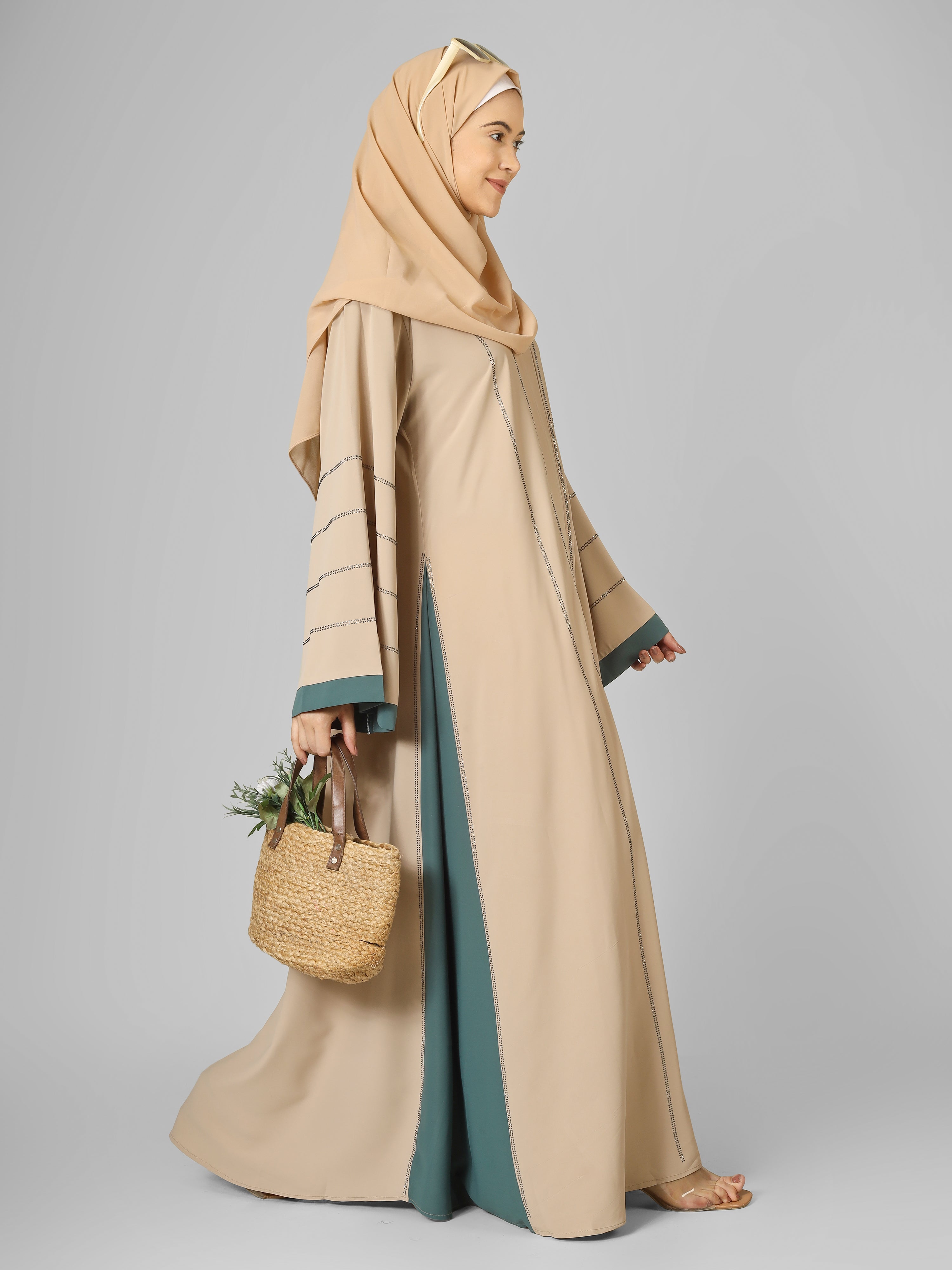 AL-ALINA FULLY CLOSED ABAYA | NUDE