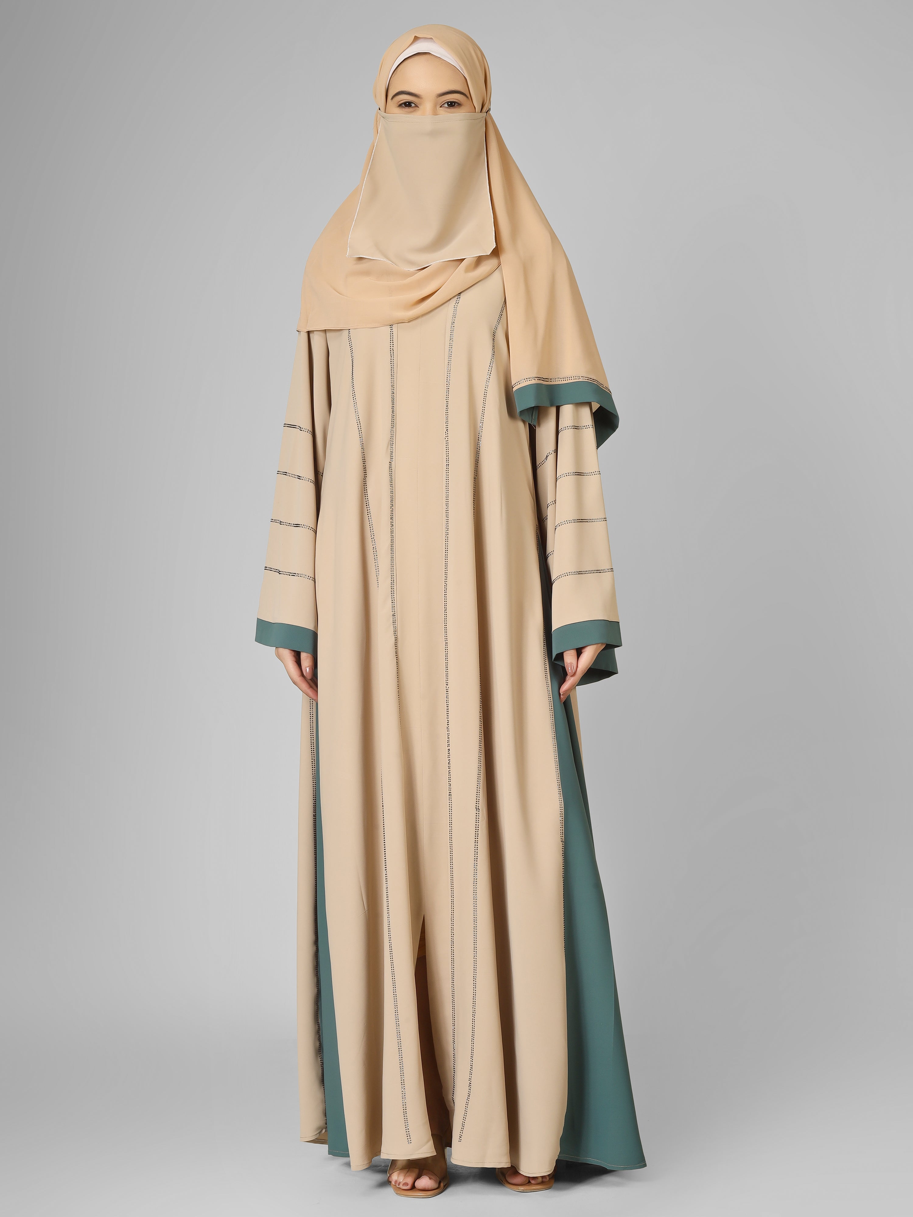 AL-ALINA FULLY CLOSED ABAYA | NUDE