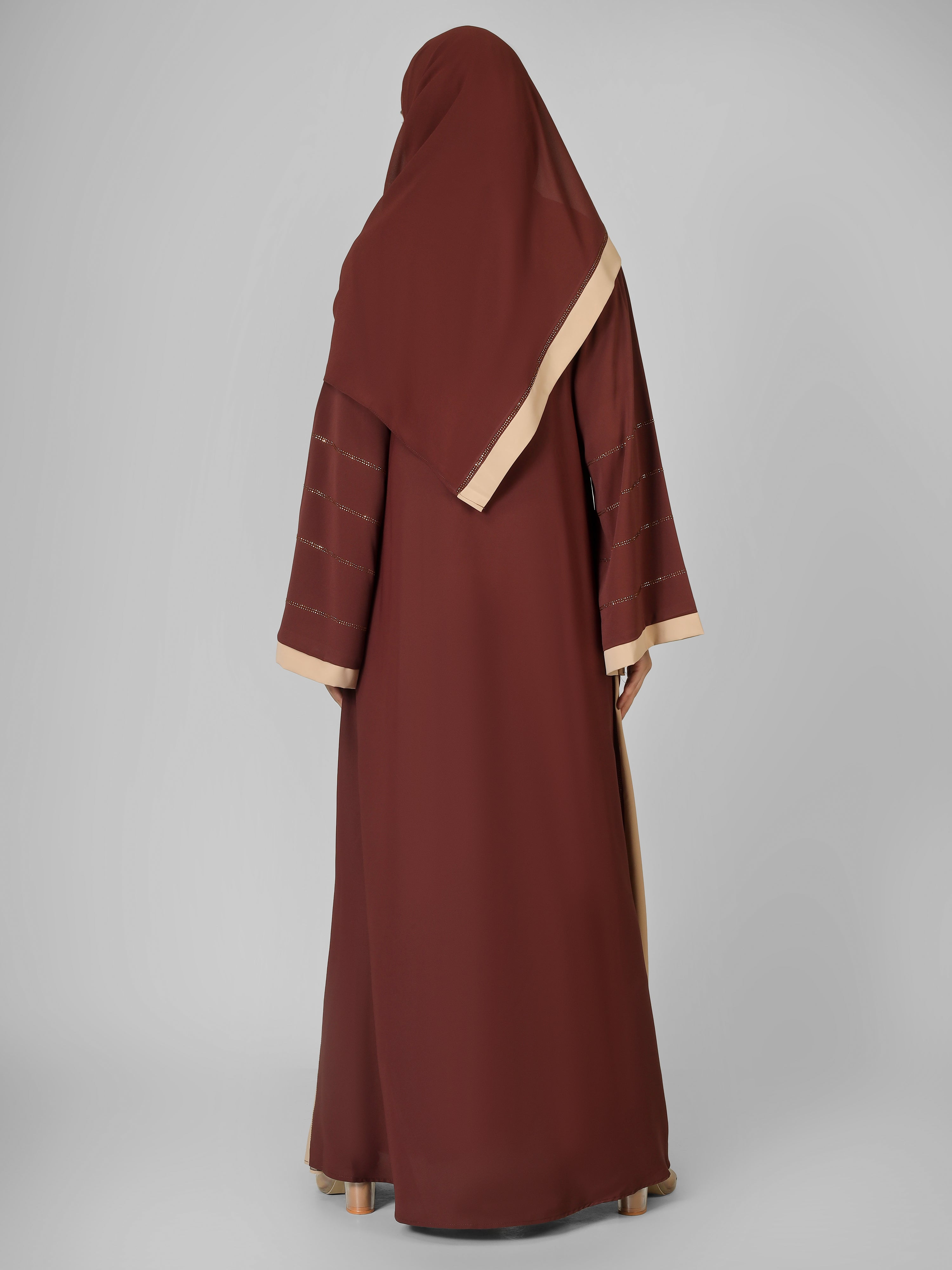 AL-ALINA FULLY CLOSED ABAYA | BROWN