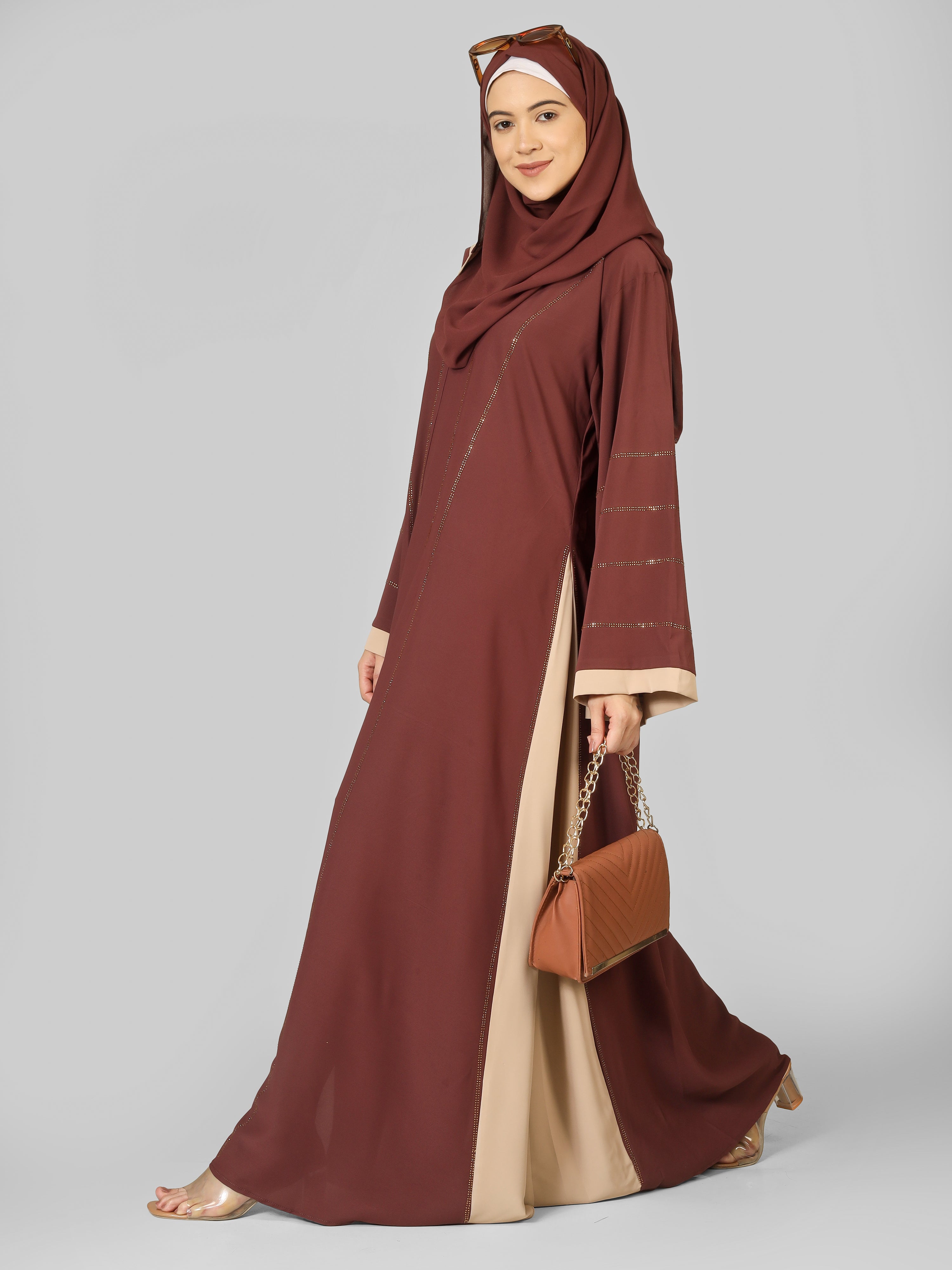 AL-ALINA FULLY CLOSED ABAYA | BROWN