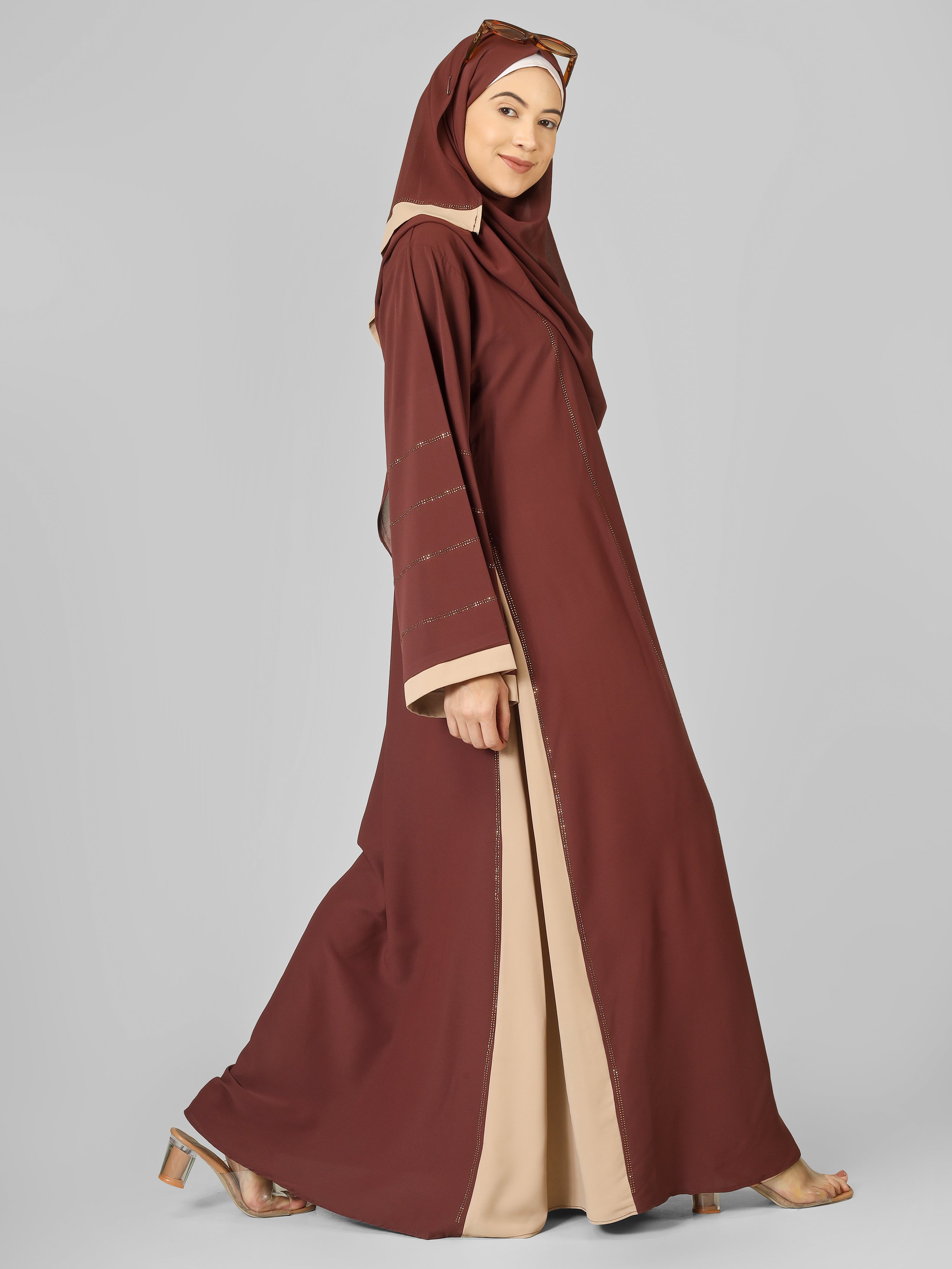 AL-ALINA FULLY CLOSED ABAYA | BROWN