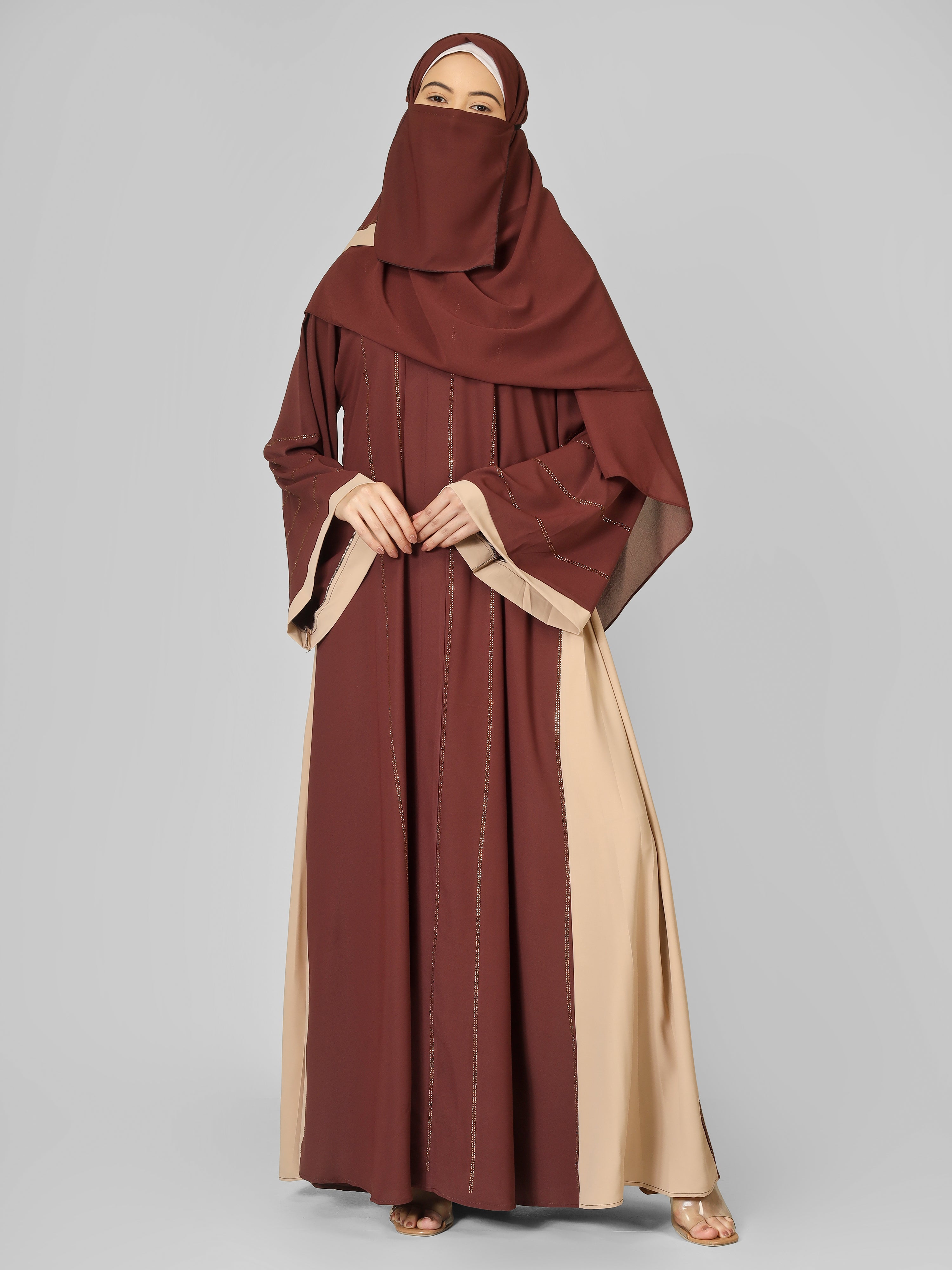 AL-ALINA FULLY CLOSED ABAYA | BROWN