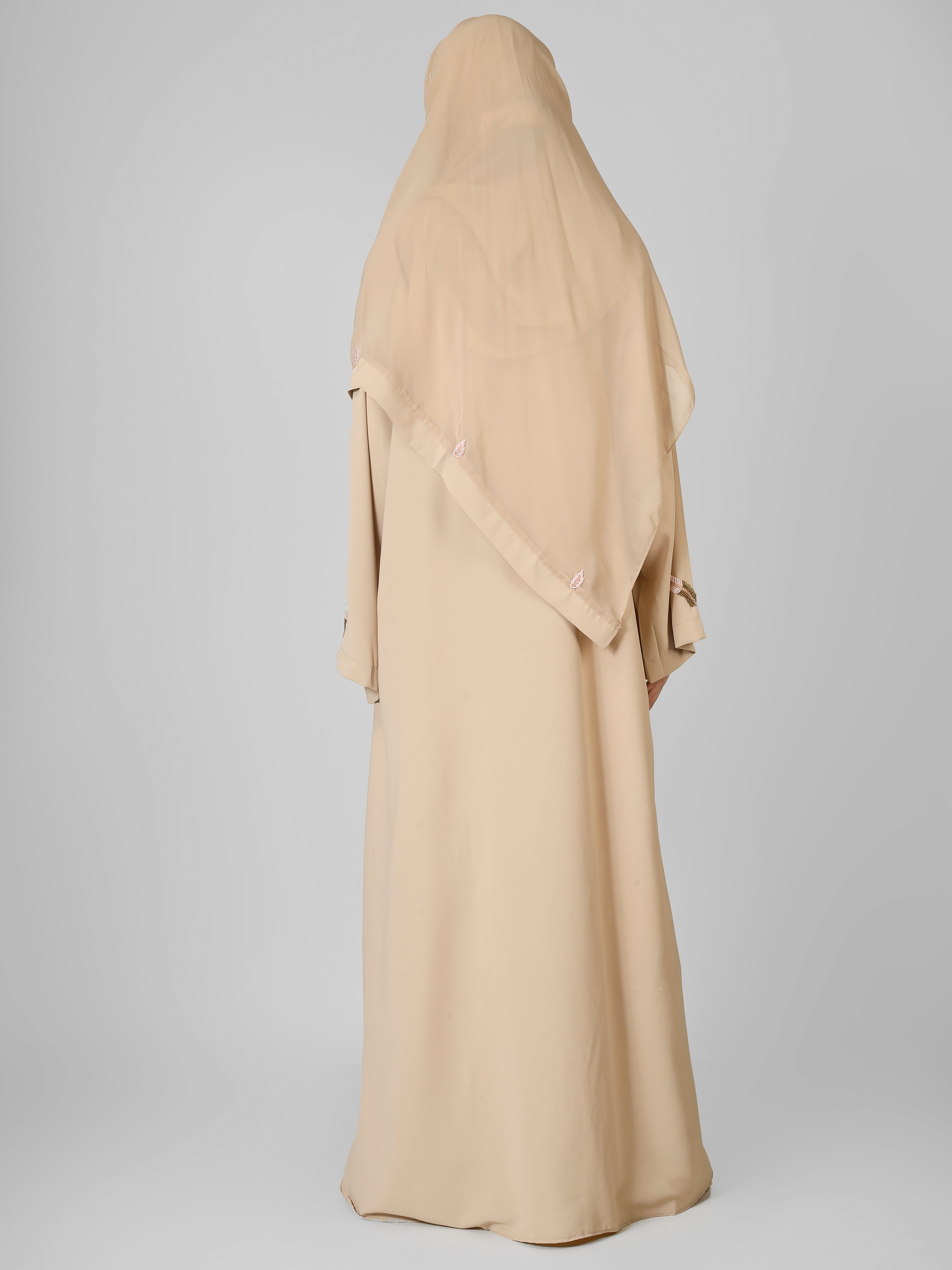 MANTASHA FRONT OPEN ABAYA | NUDE