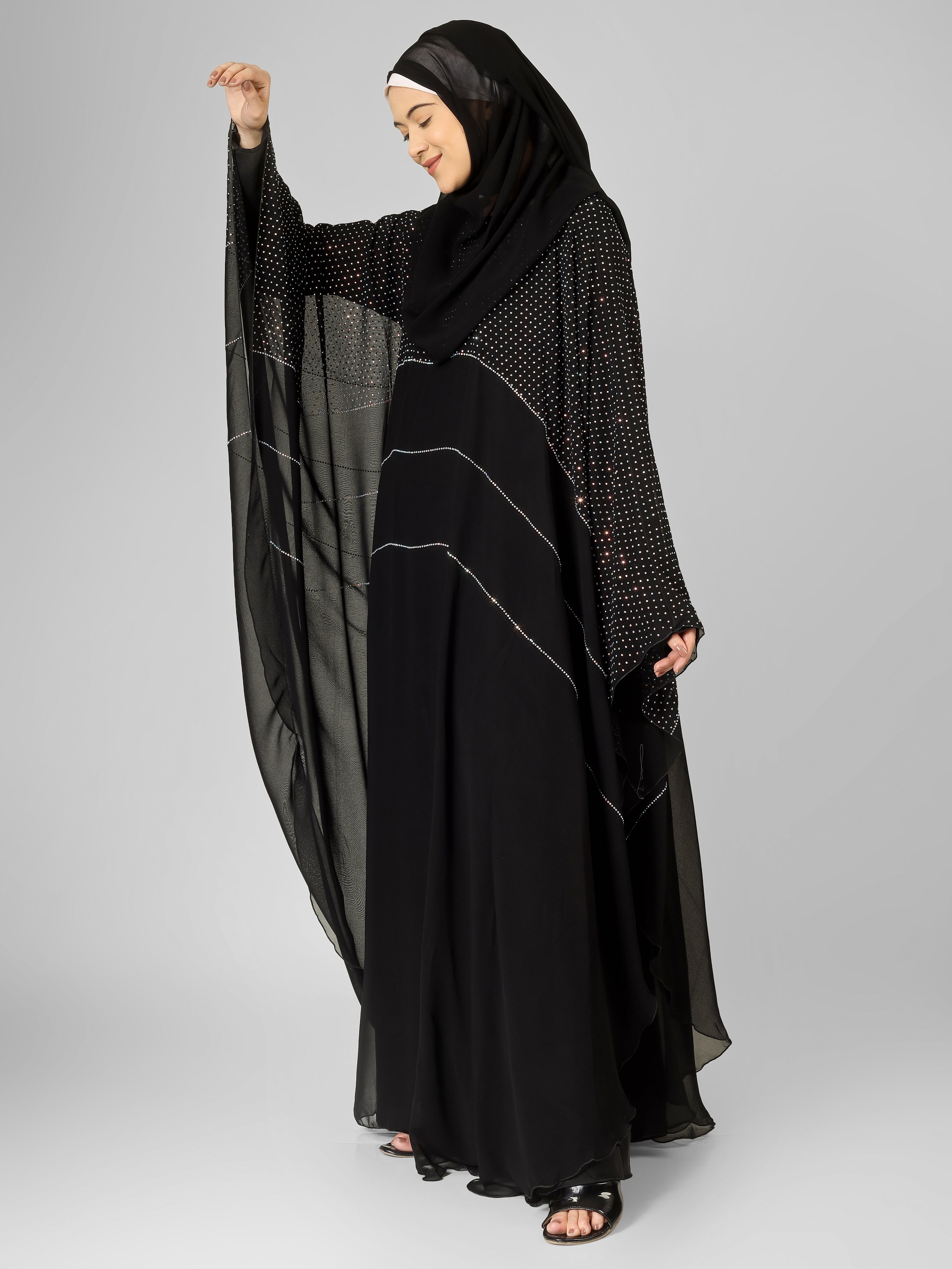 ORIGNAL MS STONE WORK BRIDLE KAFTAN ABAYA