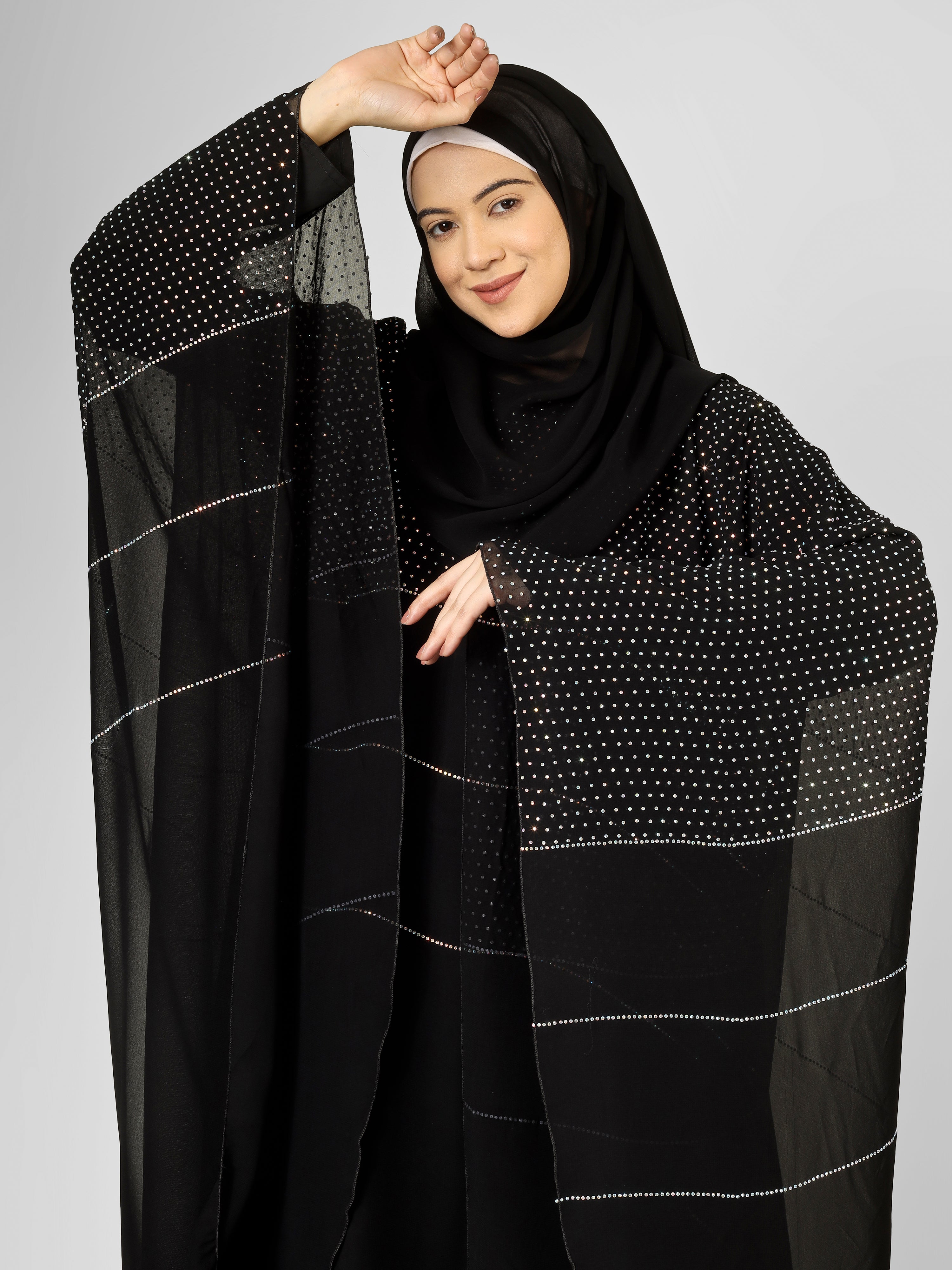 ORIGNAL MS STONE WORK BRIDLE KAFTAN ABAYA