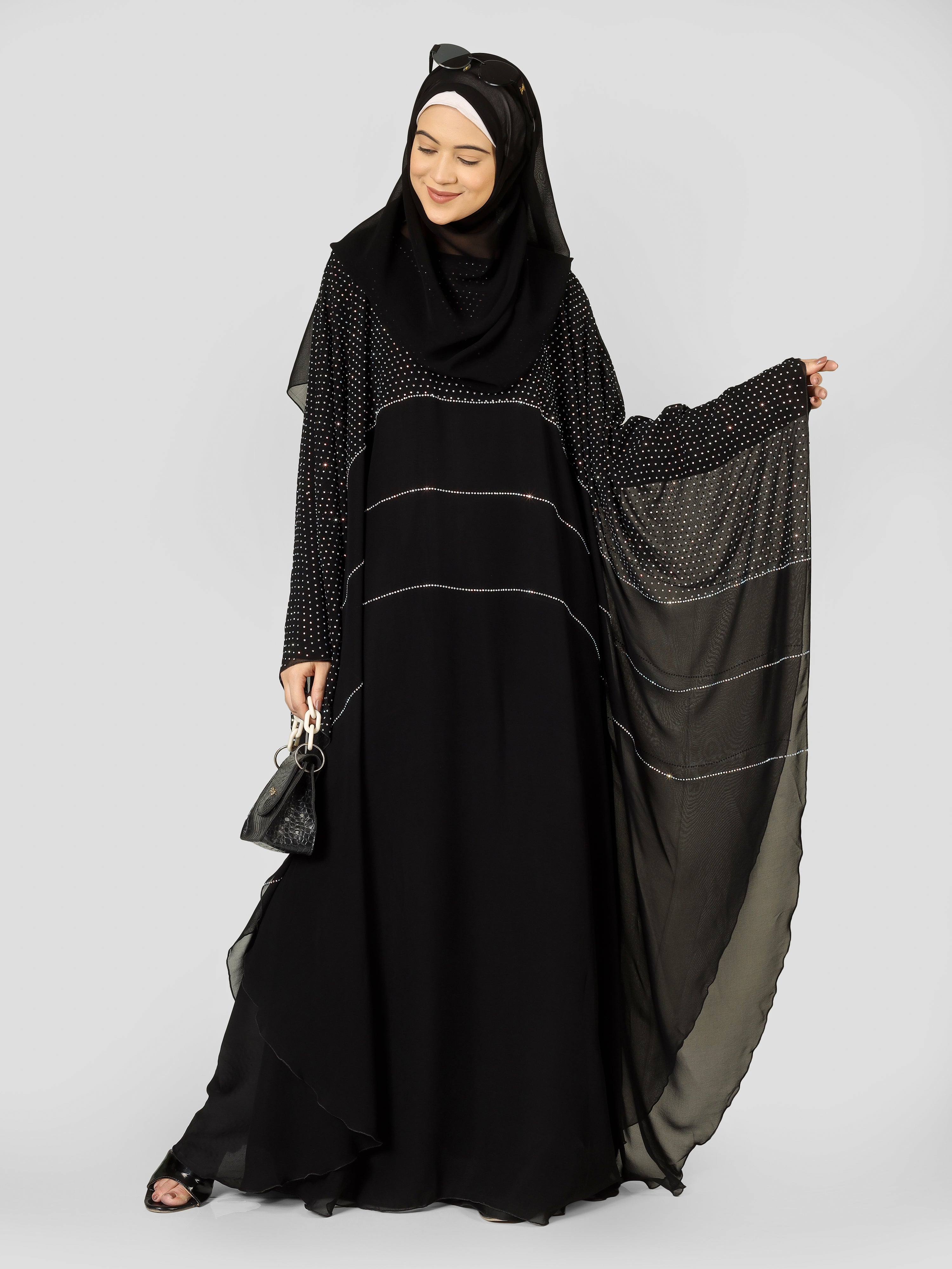 ORIGNAL MS STONE WORK BRIDLE KAFTAN ABAYA