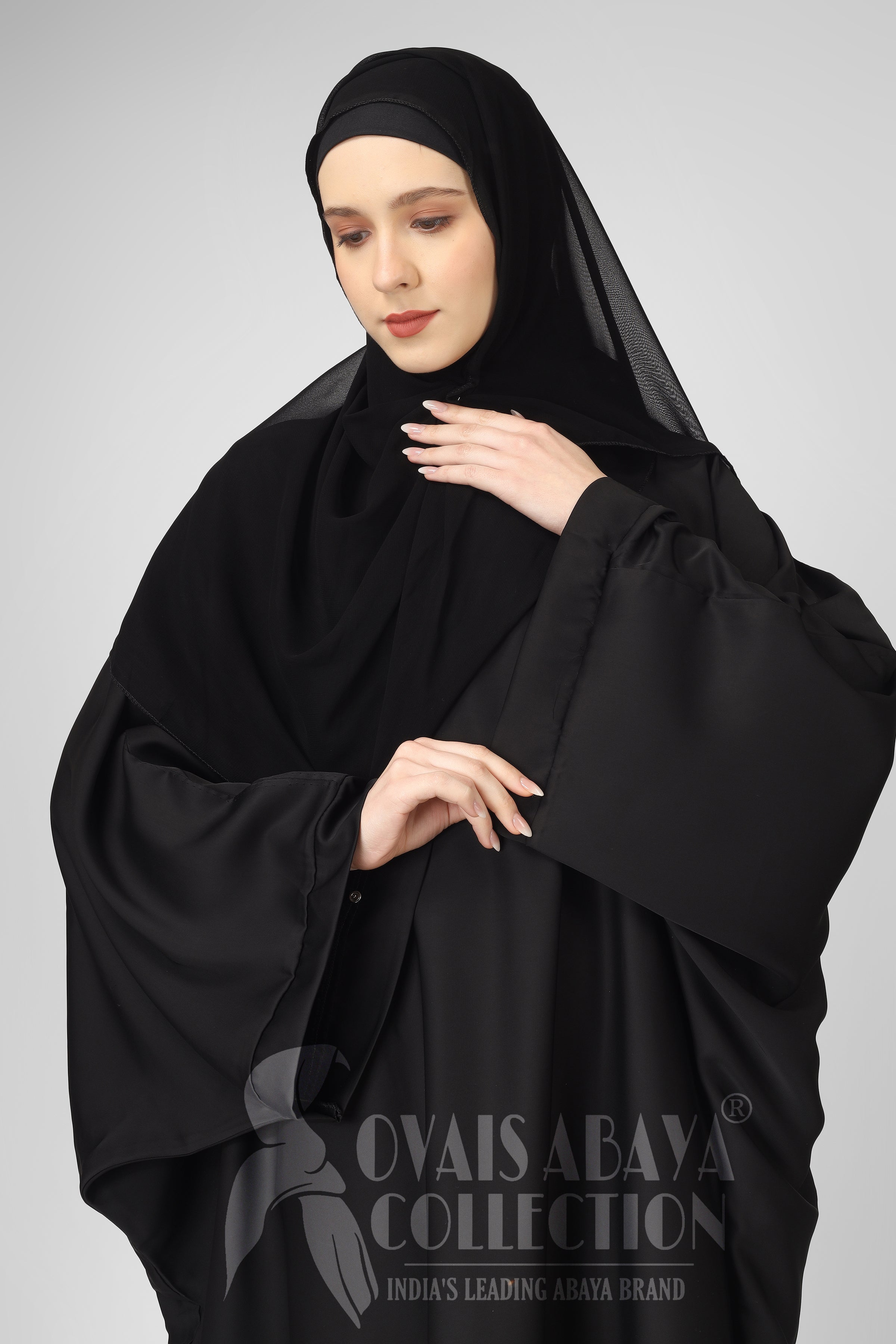 Arebiyan Kaftan Abaya ( BLACK )