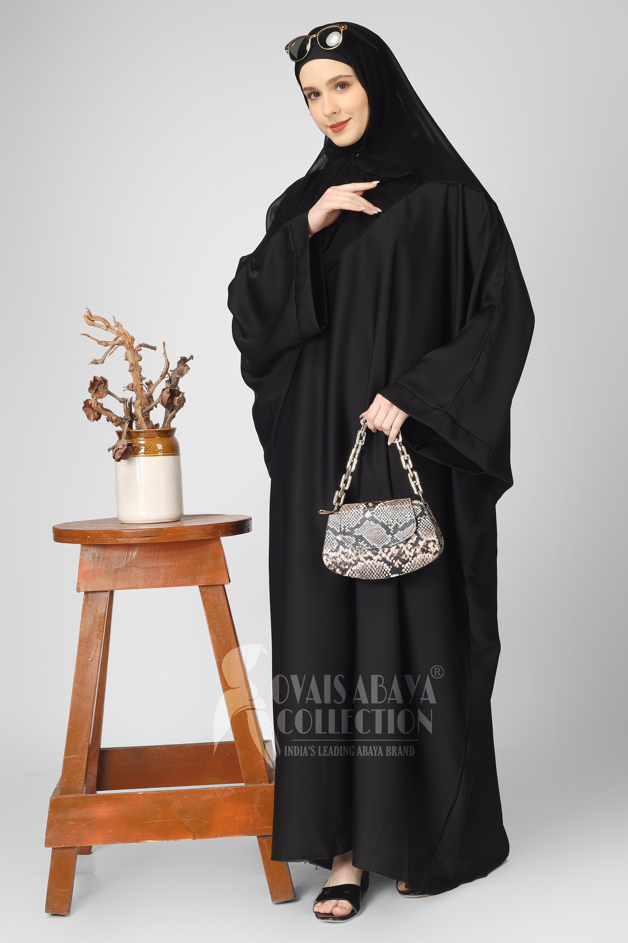 Arebiyan Kaftan Abaya ( BLACK )