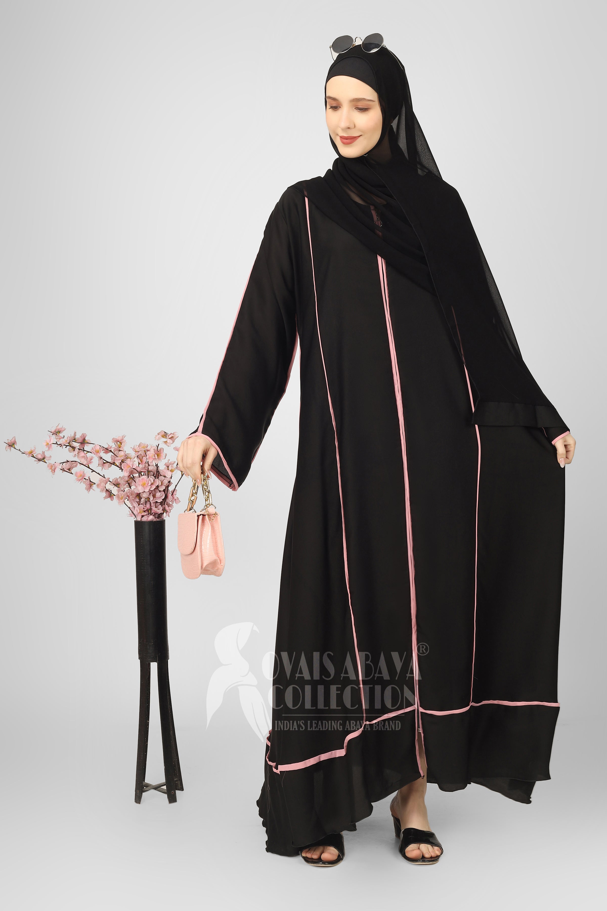 Sheena Modified Piping Zipper Abaya B2P ( LIMITED STOCK )