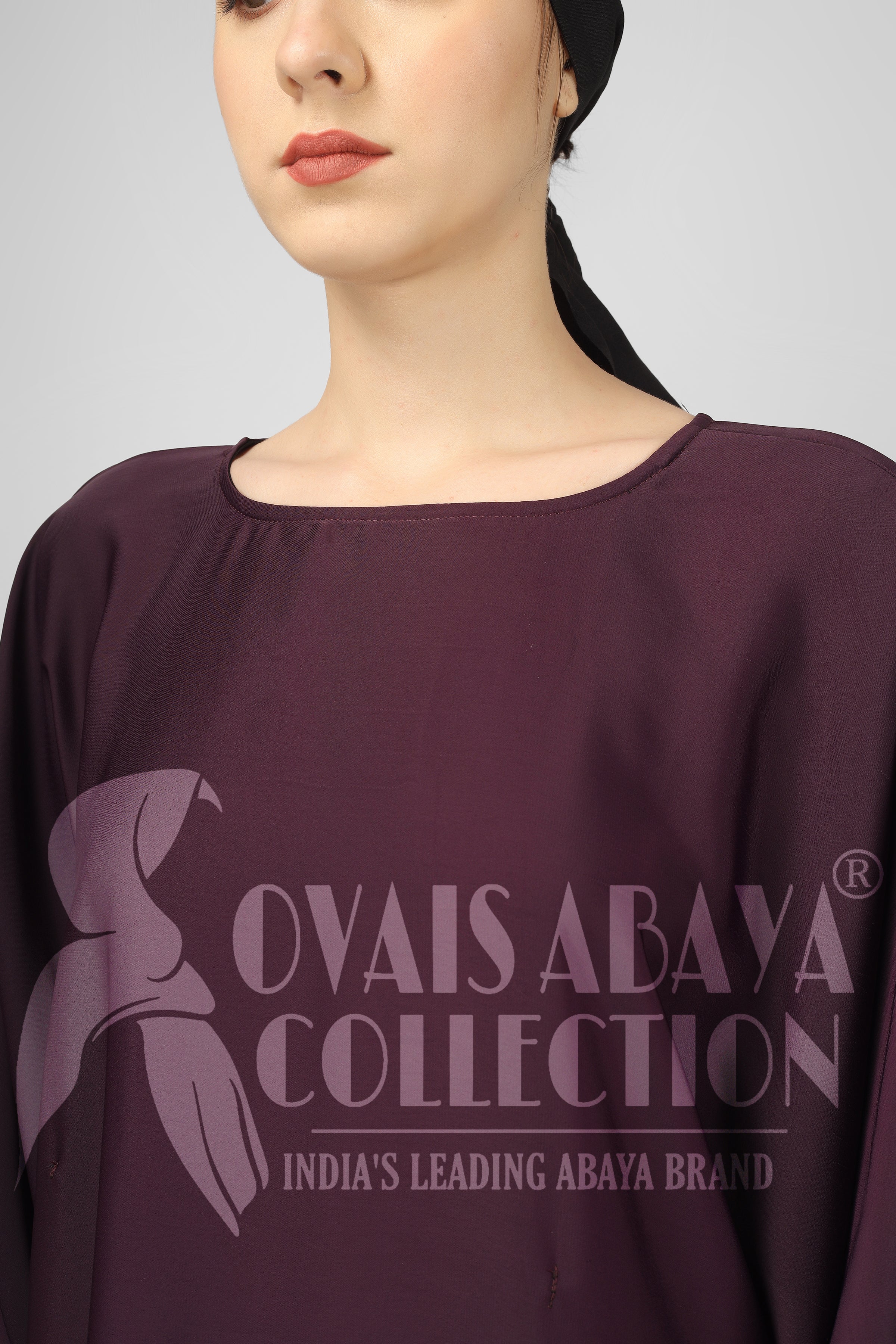 1071 Beautifull Fitting Sleeve Abaya PURPLE ( Best For Daily Wear )