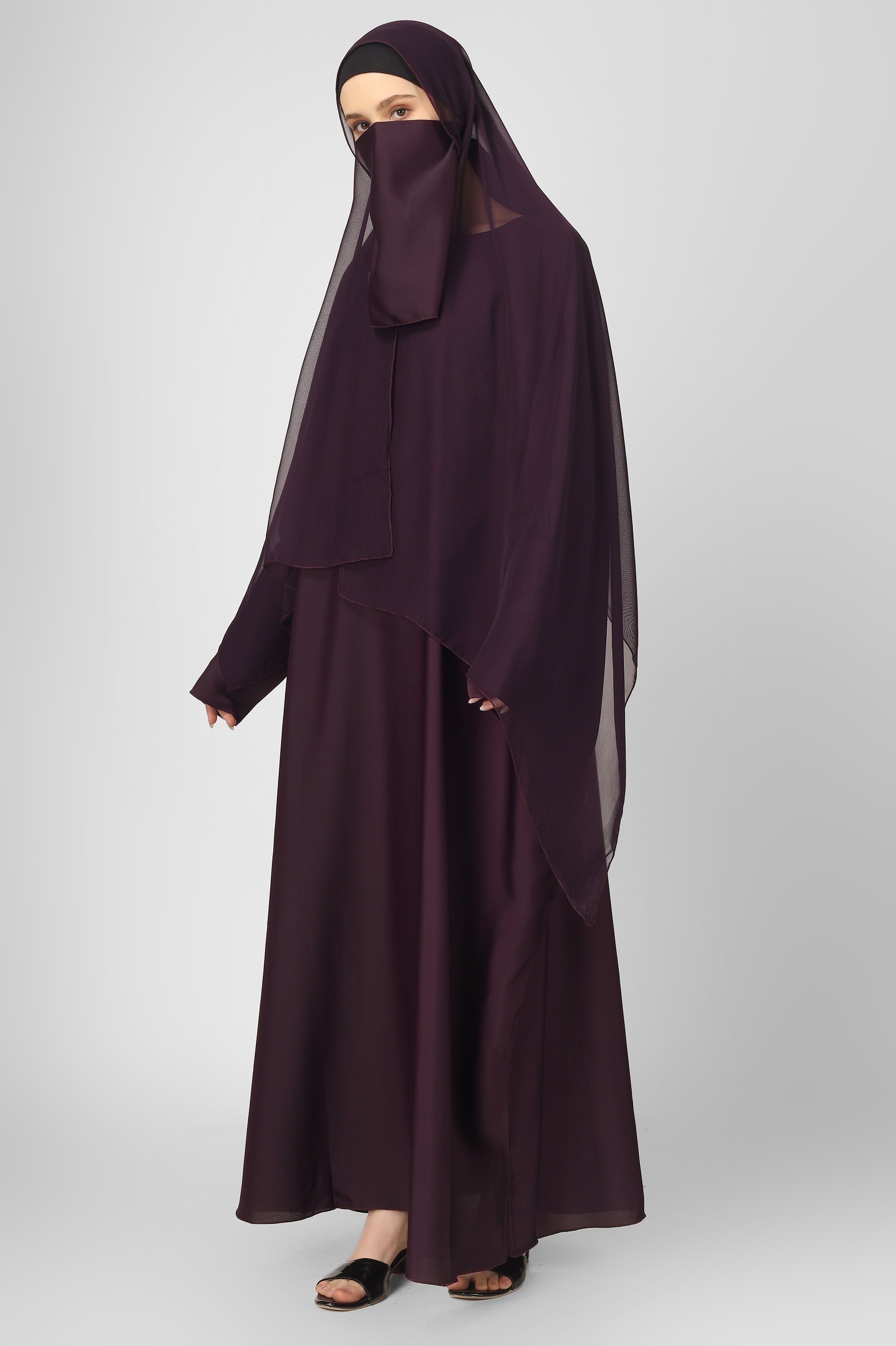 1071 FITTING SLEEVE ABAYA | PURPLE