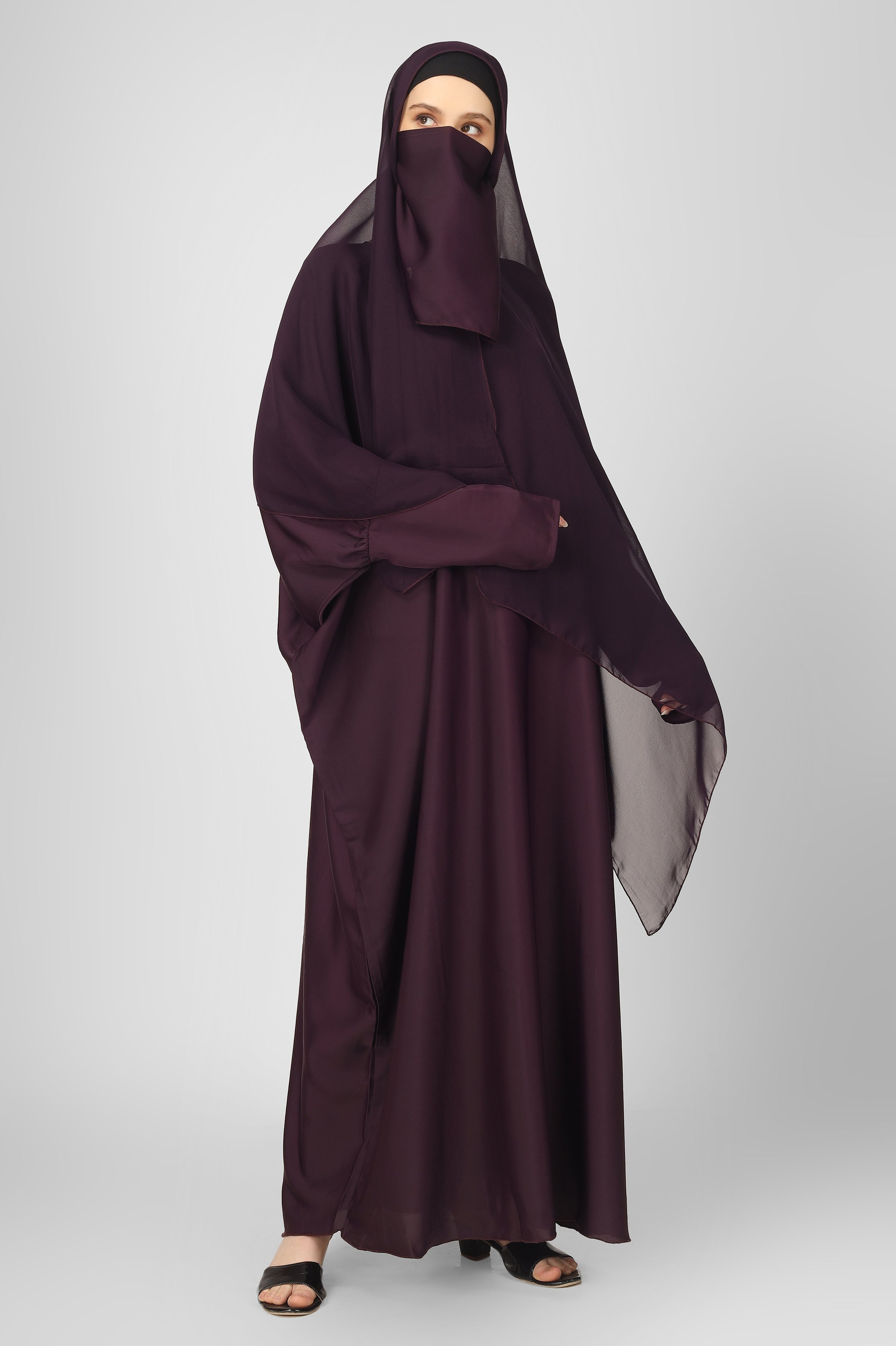 1071 FITTING SLEEVE ABAYA | PURPLE