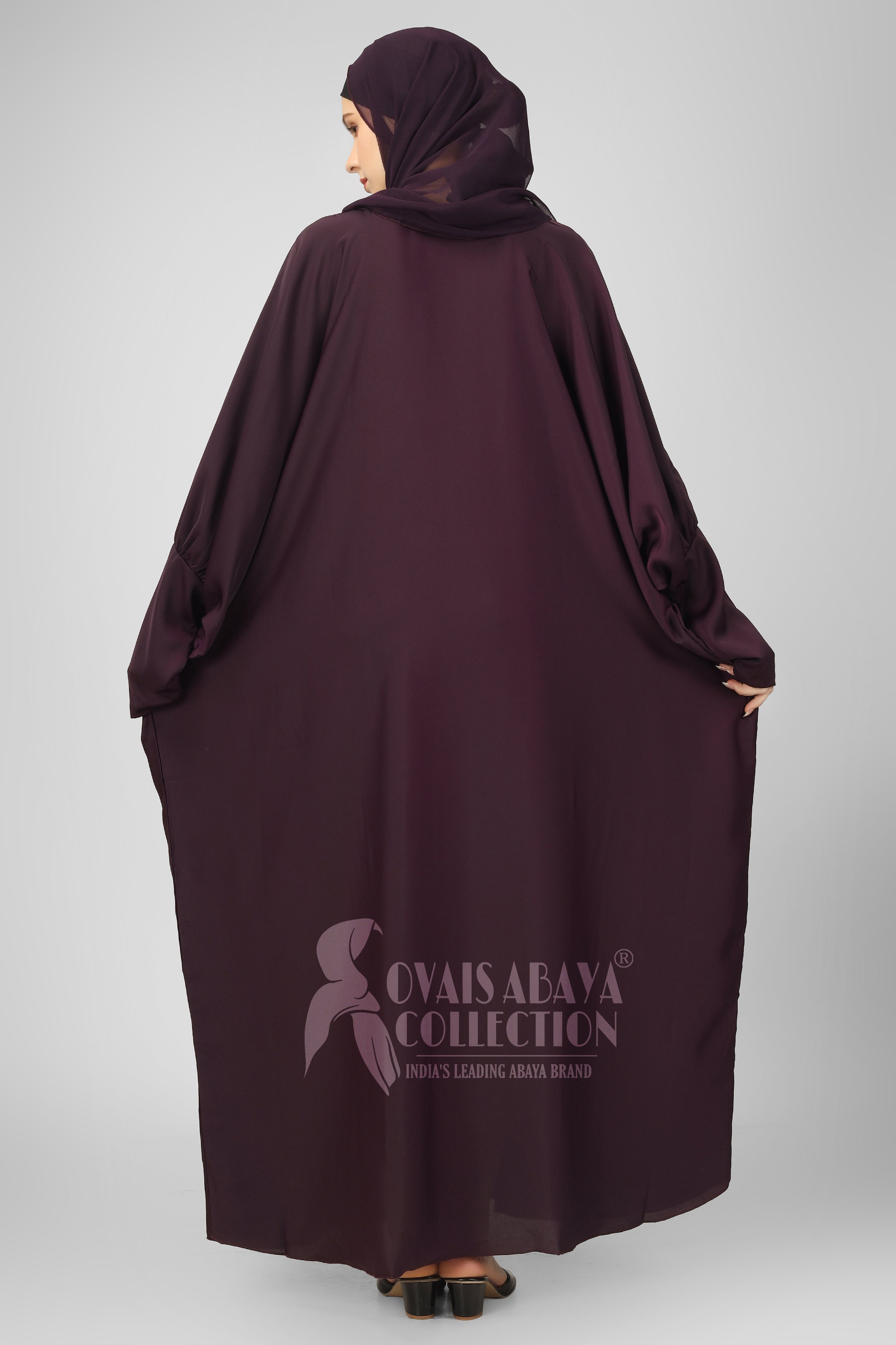 1071 Beautifull Fitting Sleeve Abaya PURPLE ( Best For Daily Wear )