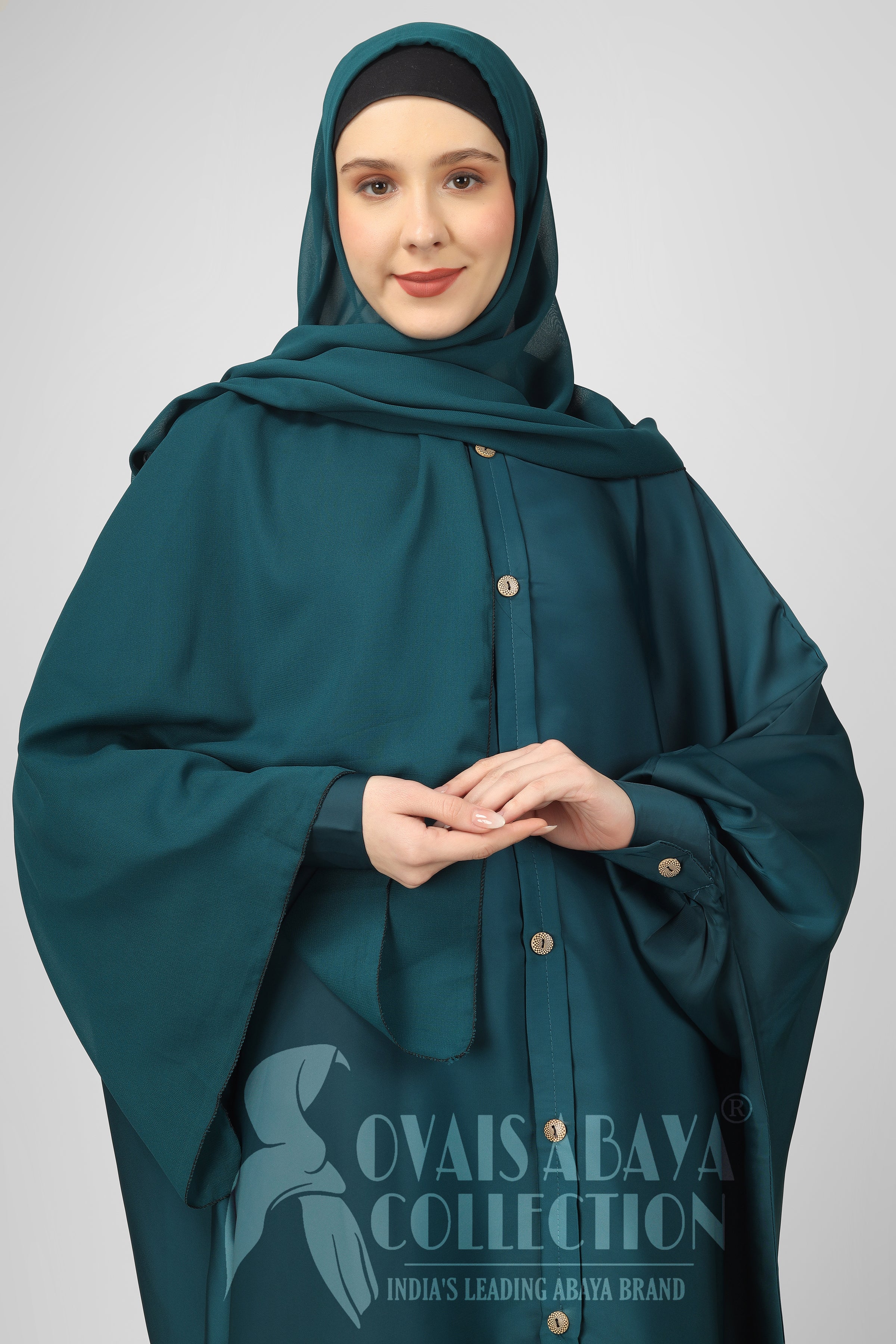 Misbha Demanded Button Kaftan ( TEAL )