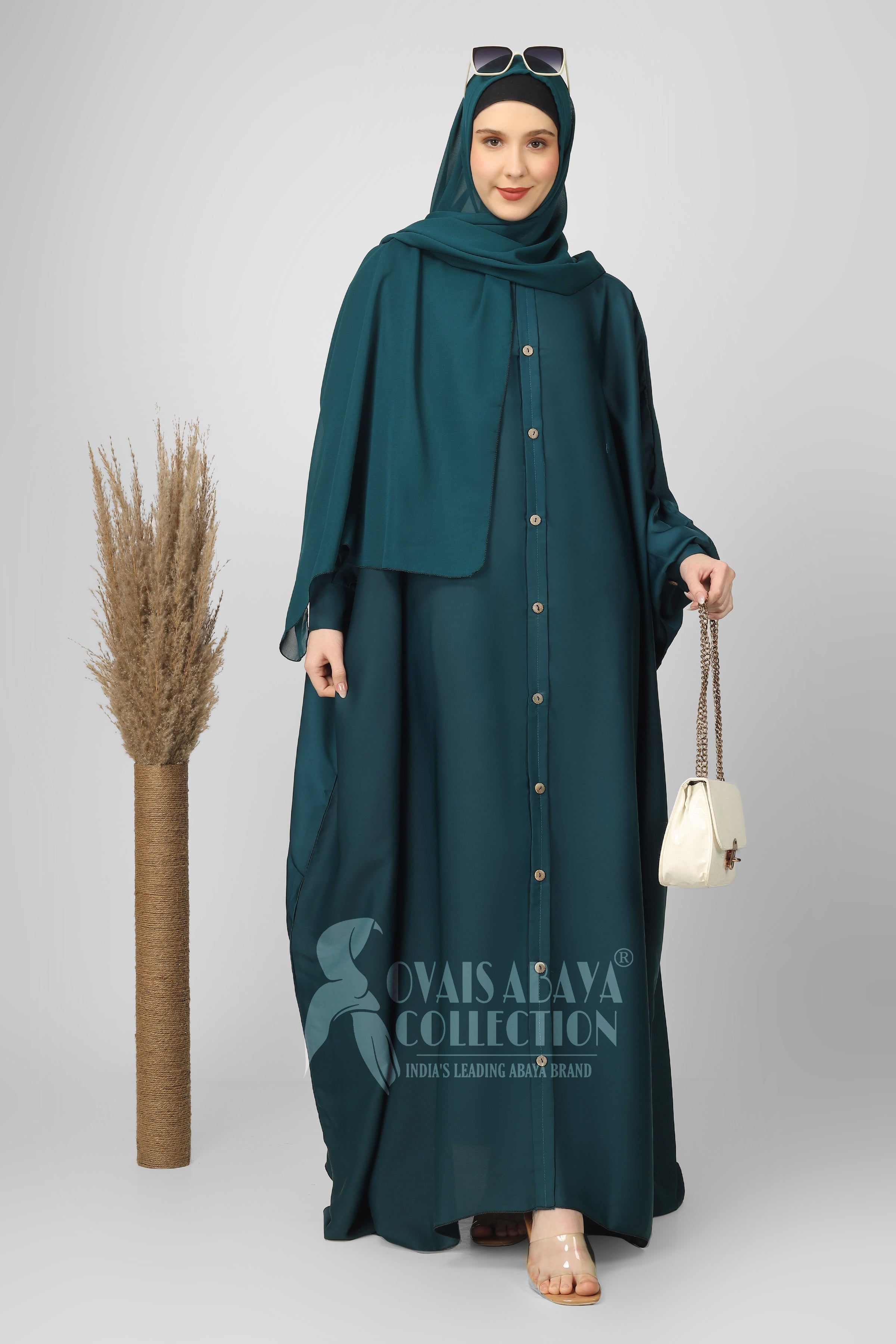 Misbha Demanded Button Kaftan ( TEAL )