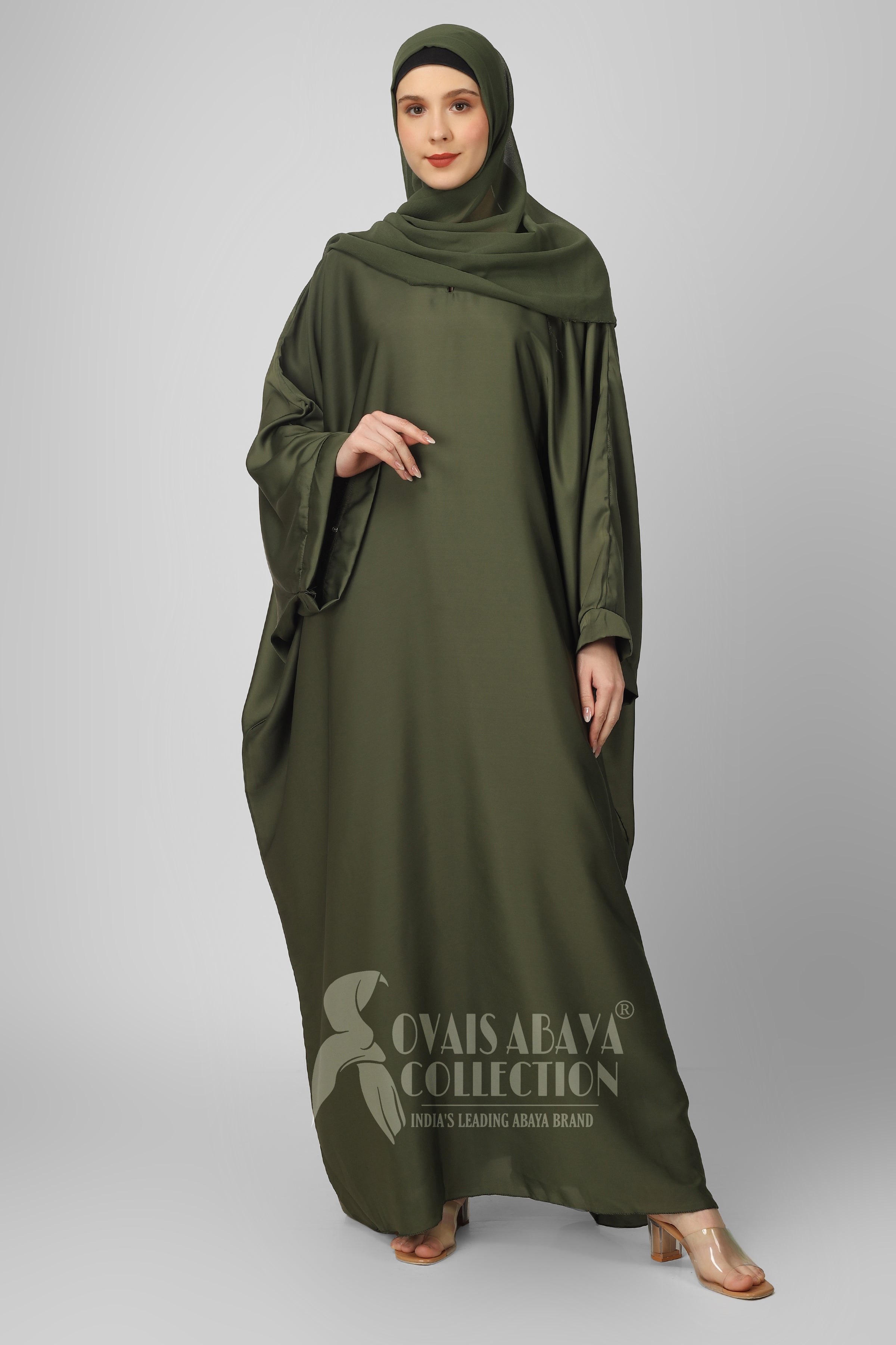 Arebiyan Kaftan Abaya ( TOUCH GREEN )