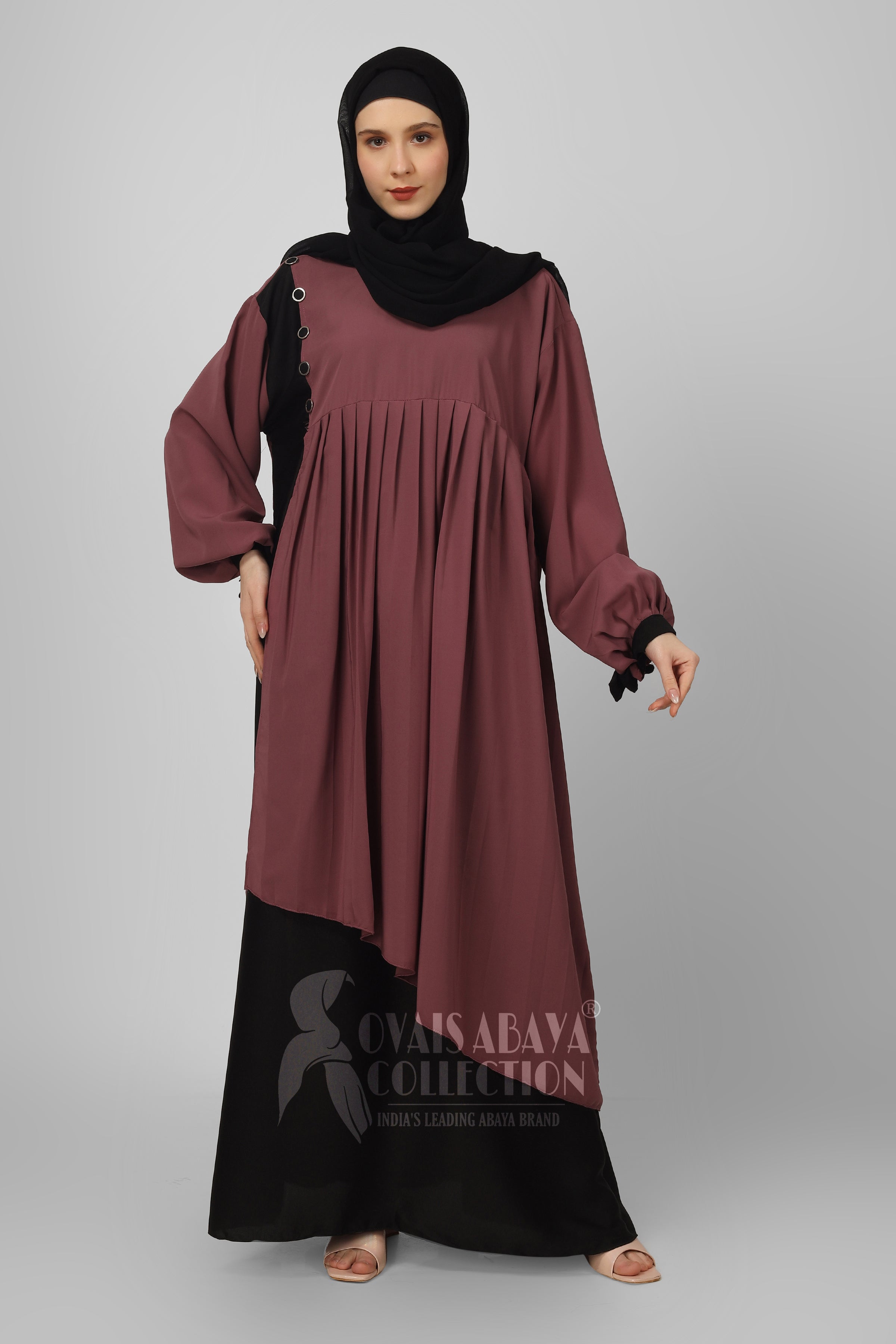 Iqra Plates Work abaya PINK ( Most Viral Abaya )