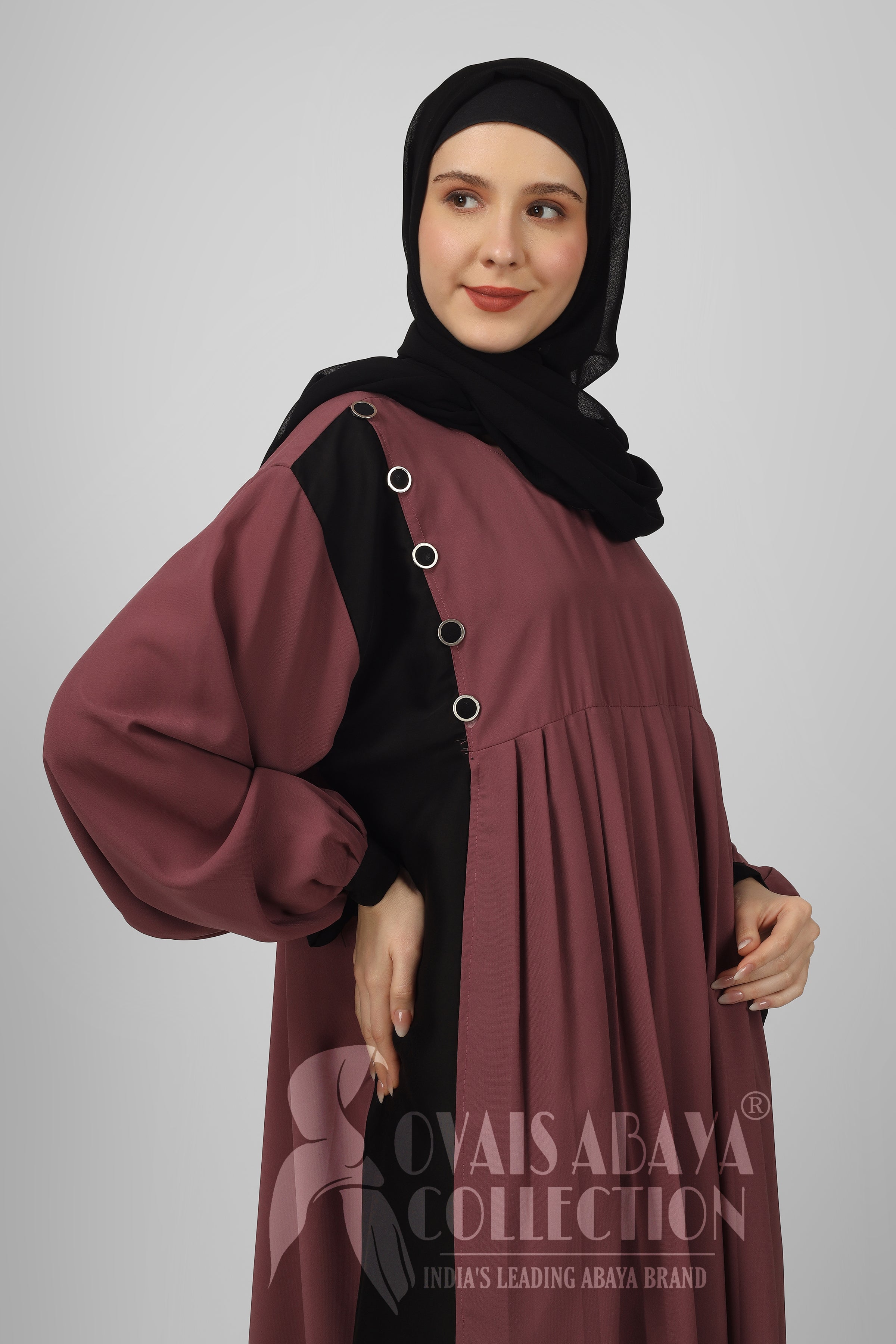 Iqra Plates Work abaya PINK ( Most Viral Abaya )