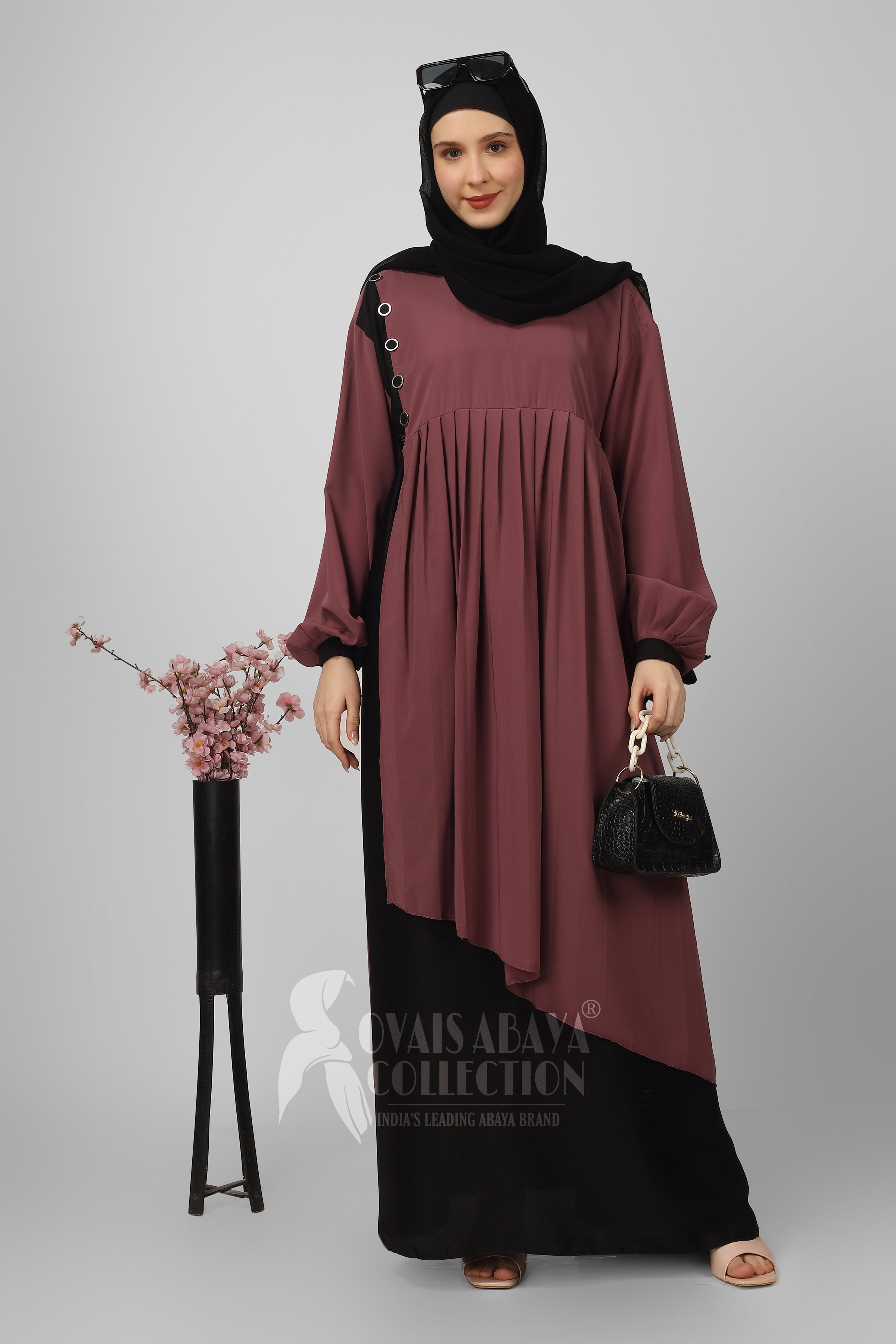 Iqra Plates Work abaya PINK ( Most Viral Abaya )