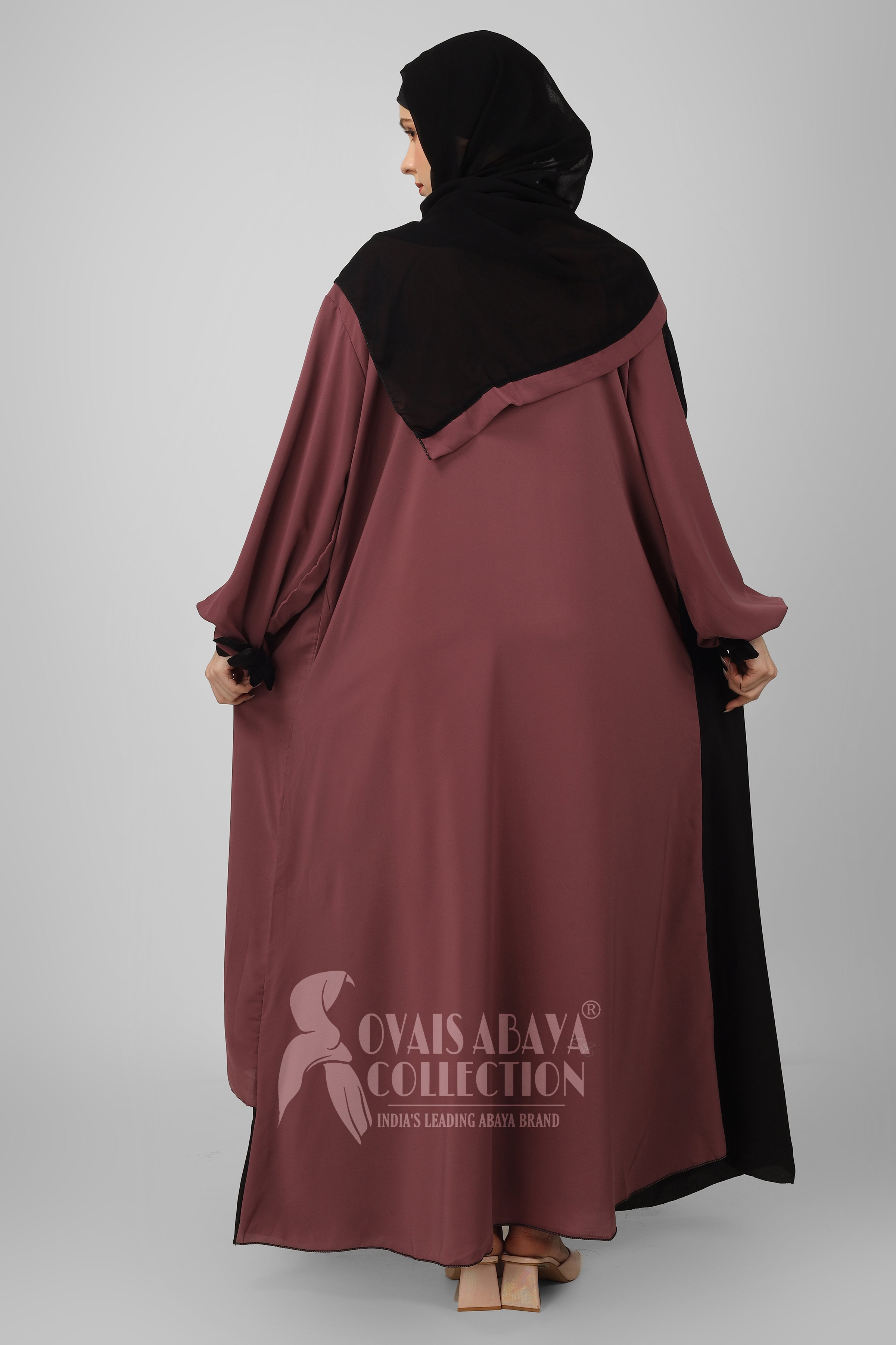 Iqra Plates Work abaya PINK ( Most Viral Abaya )