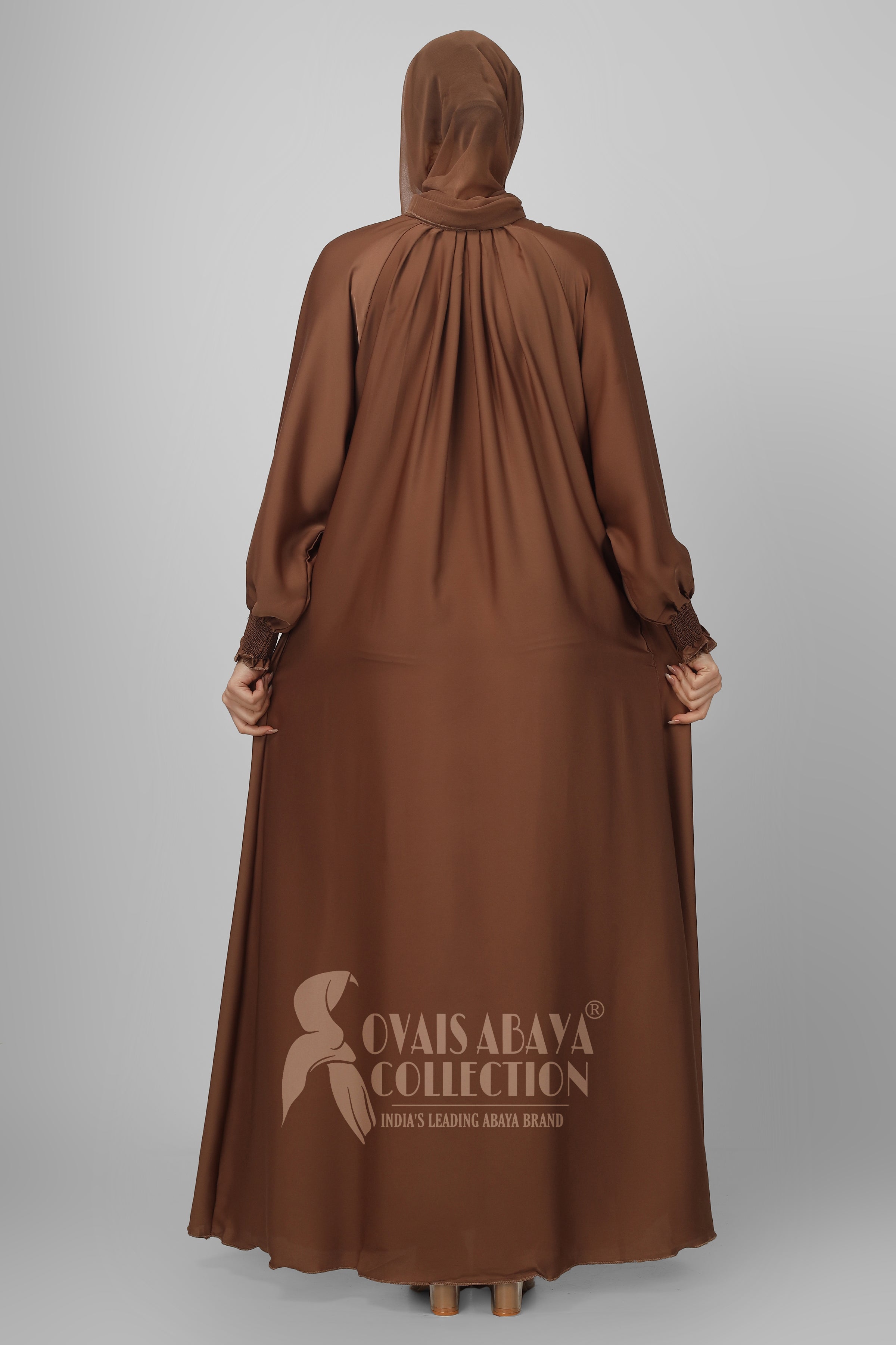 Sara Zipper Abaya FAWN SHADE( NEW - COLLECTION )