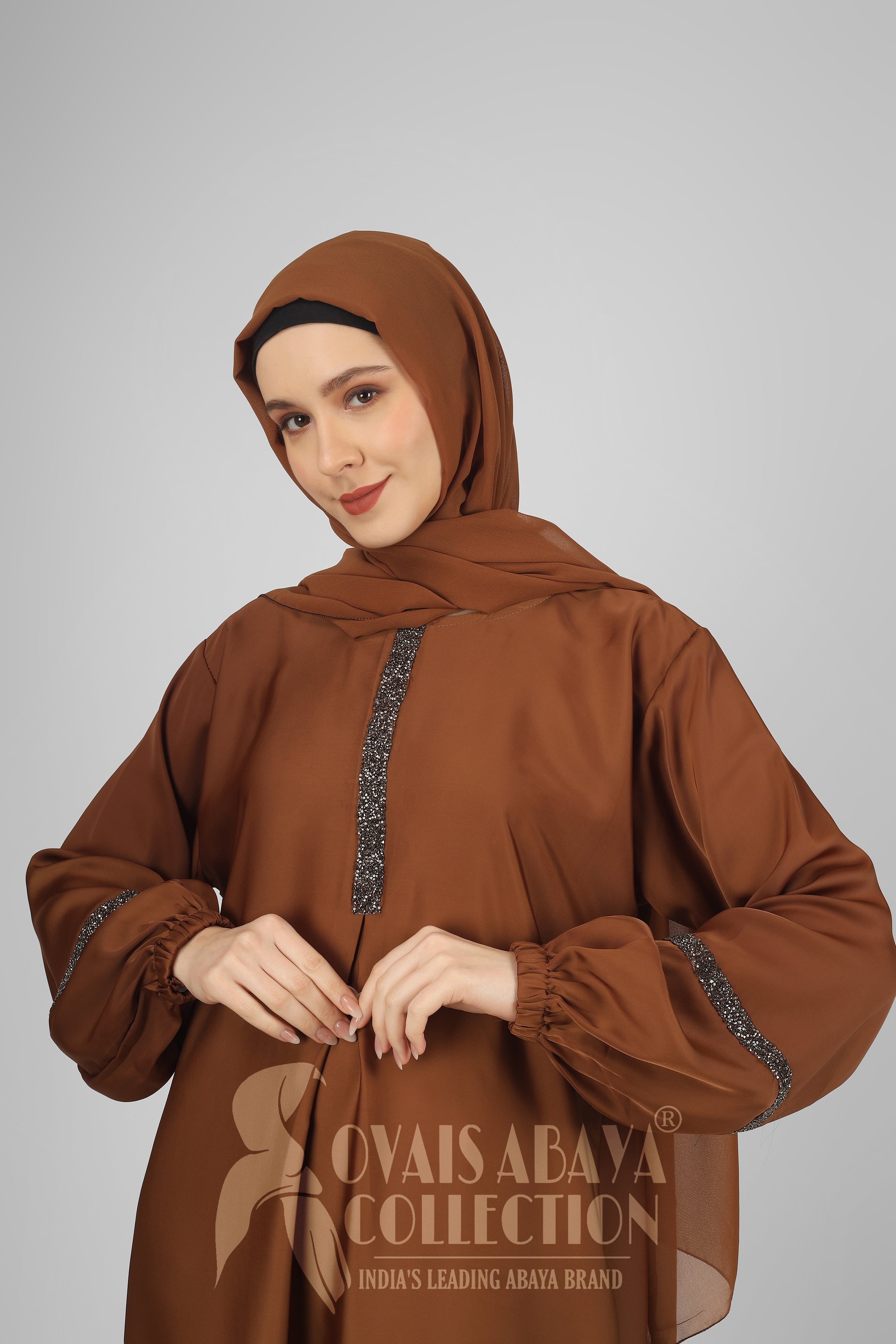 6001 - Aash Basic Abaya - COPPER  ( NEW LAUNCH )